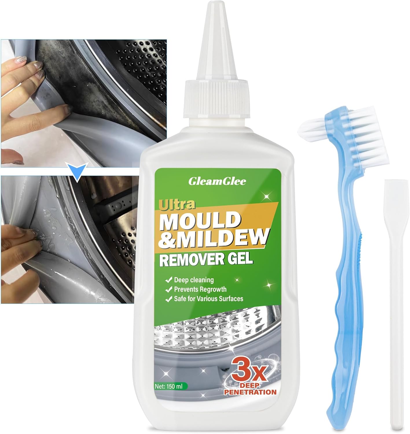 Mould Remover, 150ml Large Capacity Mould & Mildew Remover Gel, Deep Clean Mold...