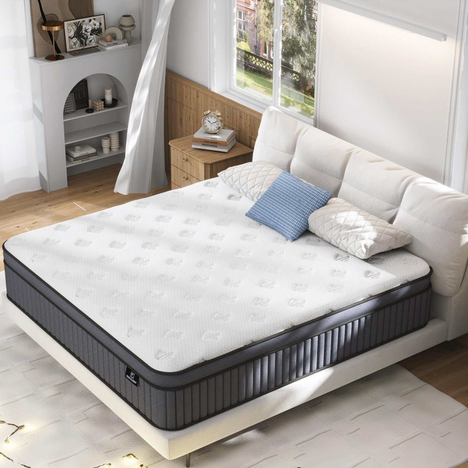 Full Size Mattress, Upgrade Strengthen 10 Inch Firm Hybrid Full Mattress in a Bo...