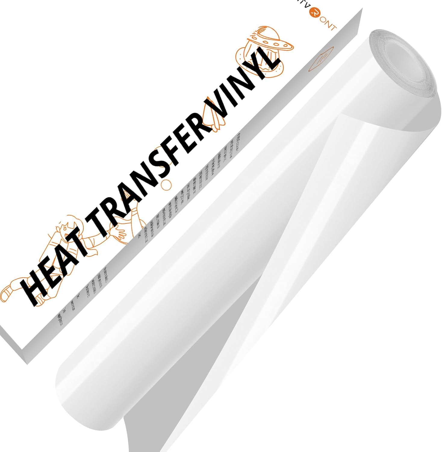 HTVRONT White HTV Vinyl Roll - 12" x 10ft White Iron on Vinyl for All Cutter Mac...
