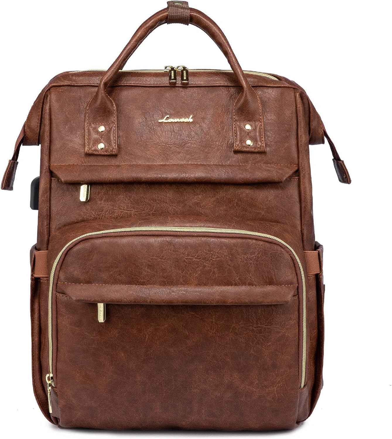 LOVEVOOK Leather Laptop Backpack for Women 18 inch,Travel Backpack Purse Nurse T...
