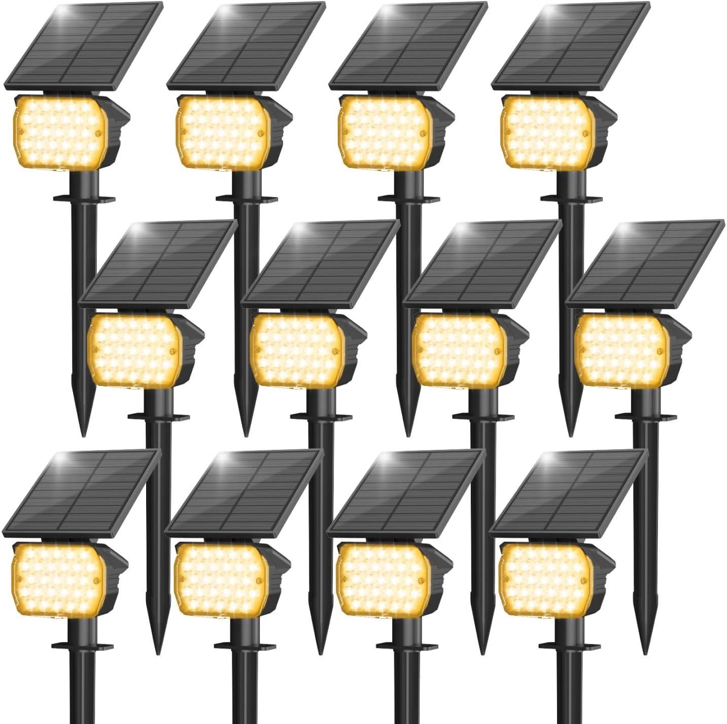 VOLISUN Solar Spot Lights Outdoor Waterproof IP67, 27 LED with 3 Lighting Modes...