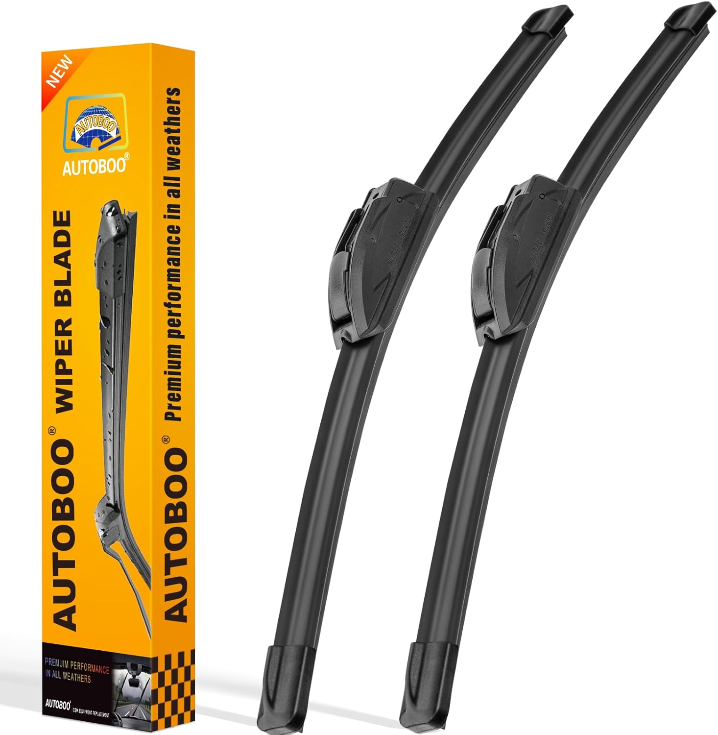 AUTOBOO 22" and 22" Windshield Wipers Blades (Pack Of 2),OEM Quality Premium All...