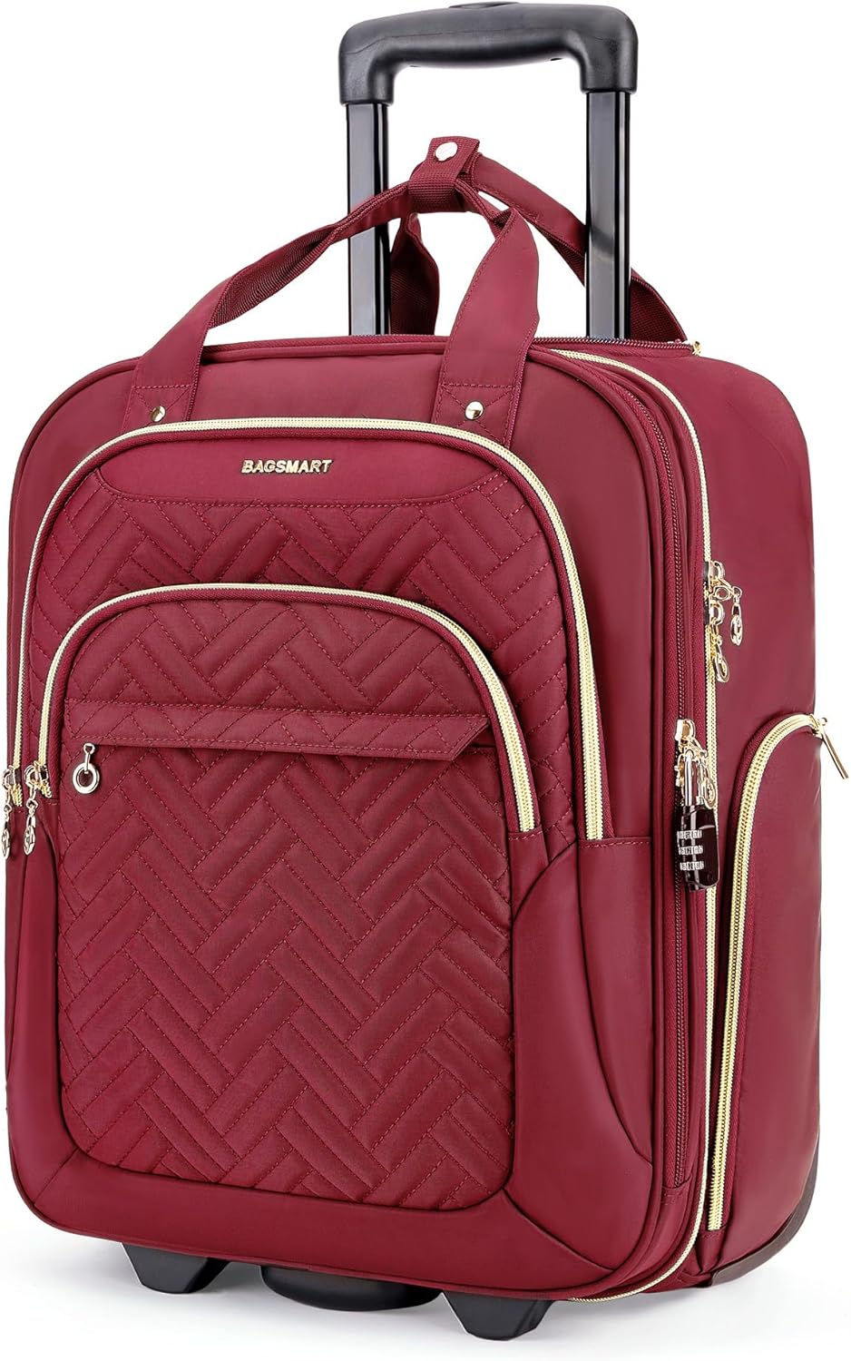 BAGSMART Carry On Luggage Underseat Suitcase with Wheels, 16-inch Luggage Airlin...