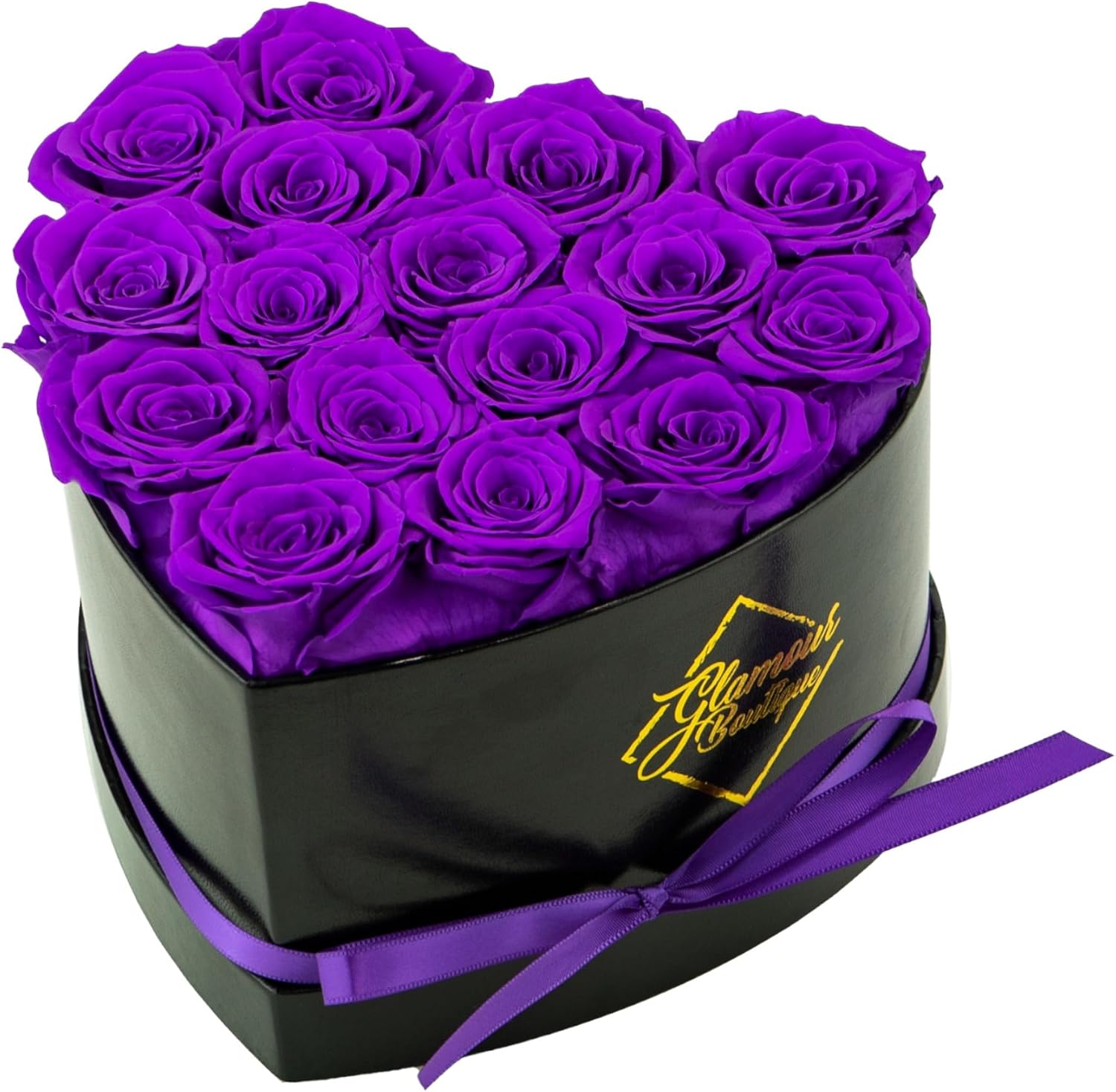16 Flower Forever Heart Shape Box - Preserved Roses Gift for Her, Preserved Flow...