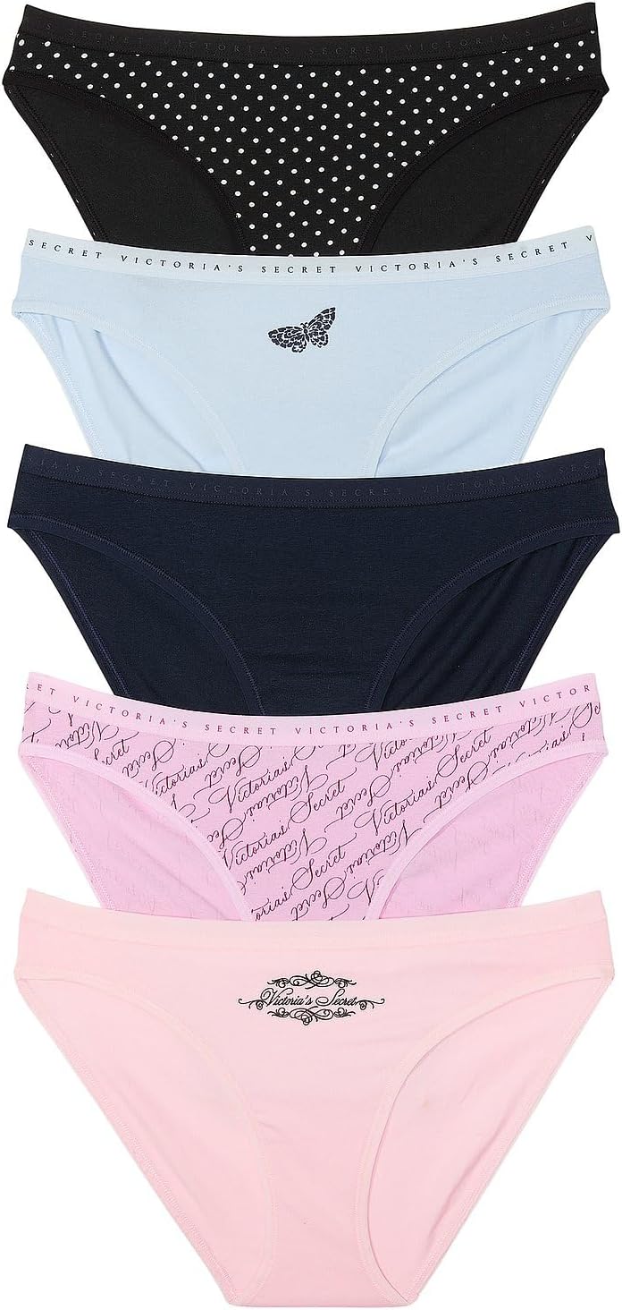 Victoria's Secret Women's Cotton Bikini Underwear, Moderate Coverage Panties for...