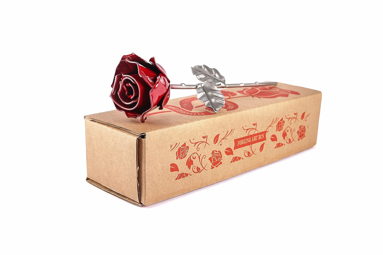 Forging Art Bcn® Hand Forged Eternal Wrought Iron Rose - Gift for Valentine's Da...