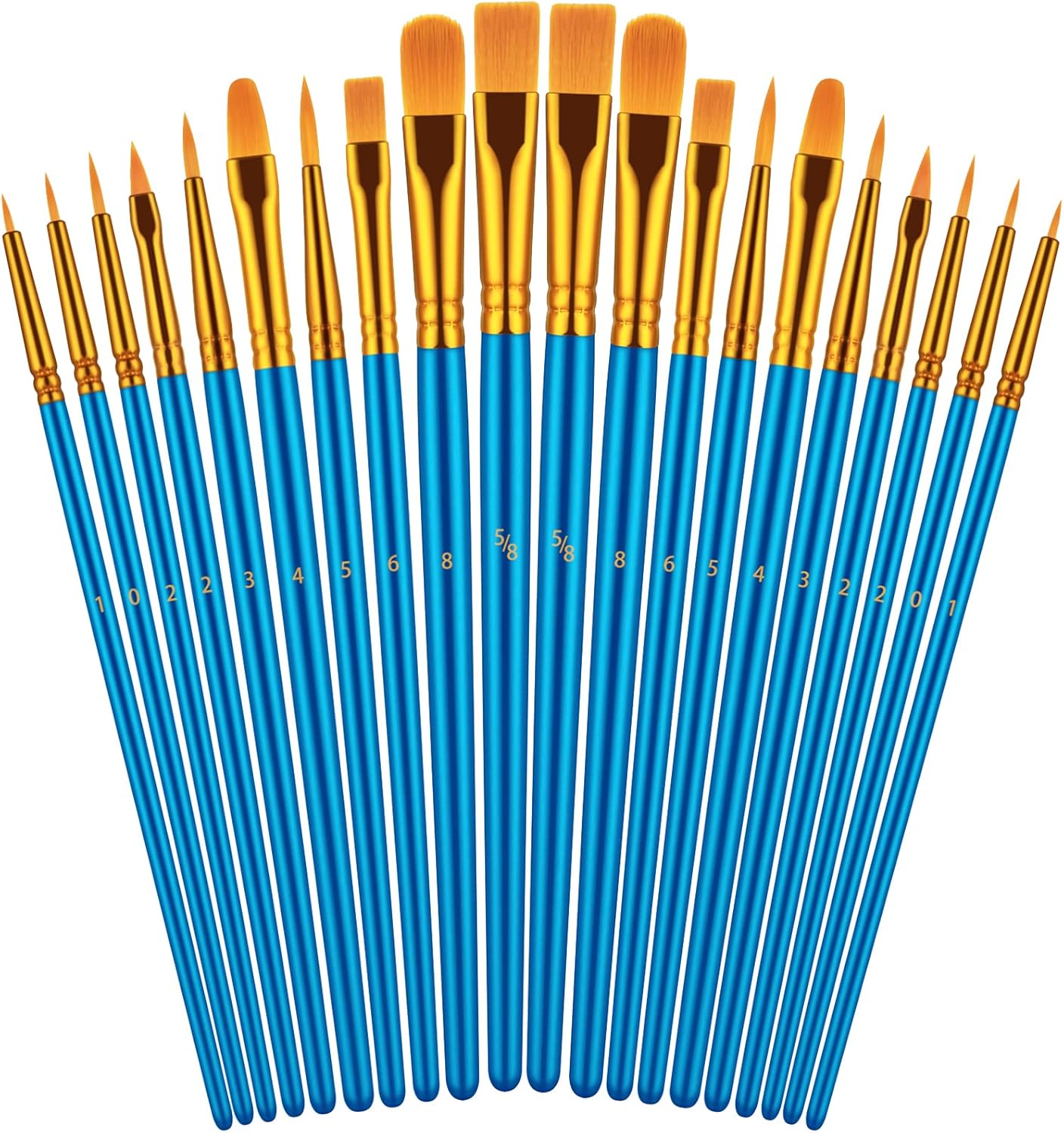 Paint Brushes Set for Acrylic Painting, 20 Pcs Oil Watercolor Acrylic Paint Brus...