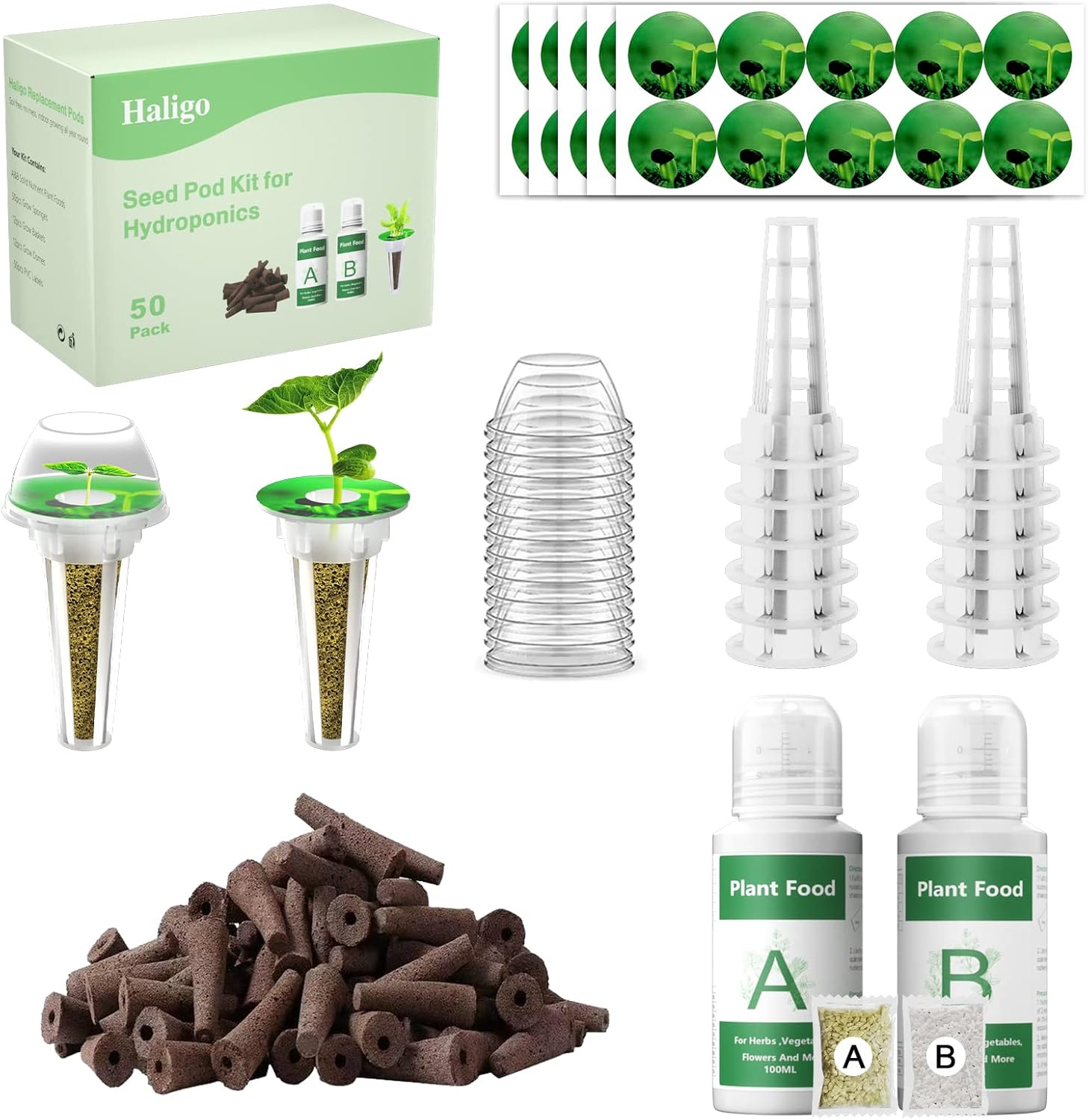 128 pcs Seed Pod Kit for Aerogarden, Grow Anything Kit for Indoor Hydroponics Gr...