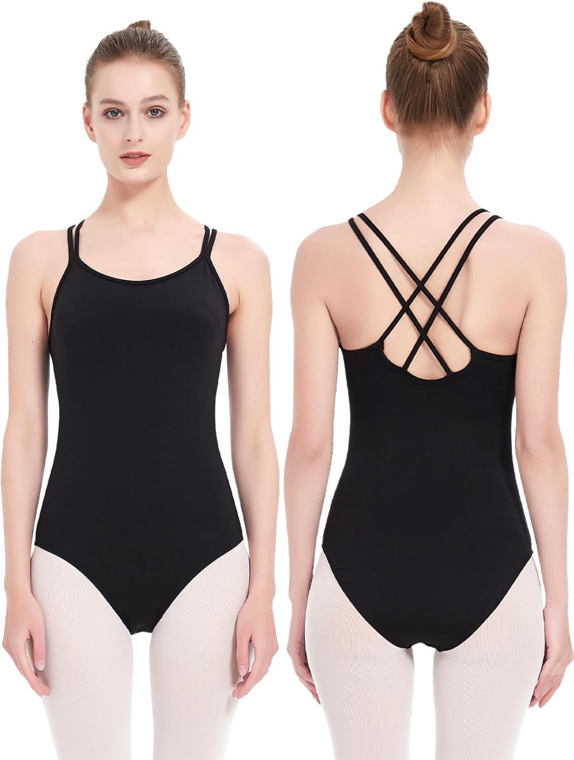 Kefiyis Women's Camisole Leotard for Dance Ballet Gymnastics Black High Stretch...