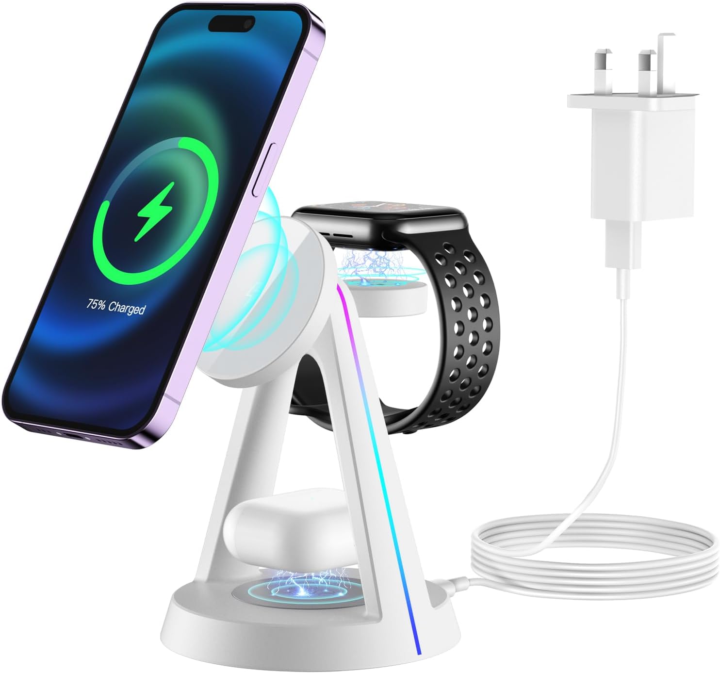 3 in 1 Wireless Charging Station,Magnetic Wireless Charger for iPhone 16 15 14 1...