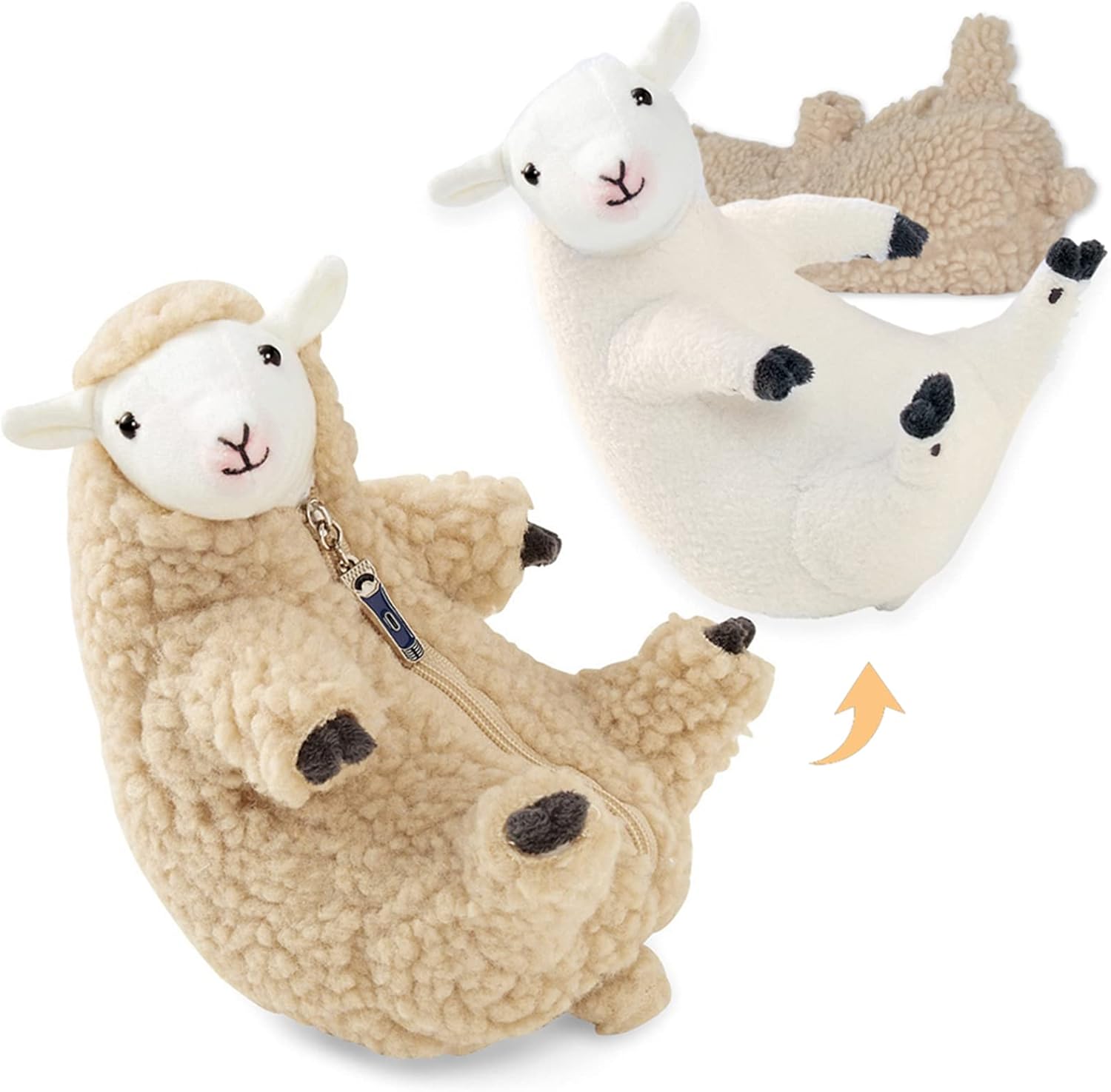 Shaved Sheep Stuffed Animal, Sheep Plush Toy, Cute Plushie for Girls, Sleeping P...