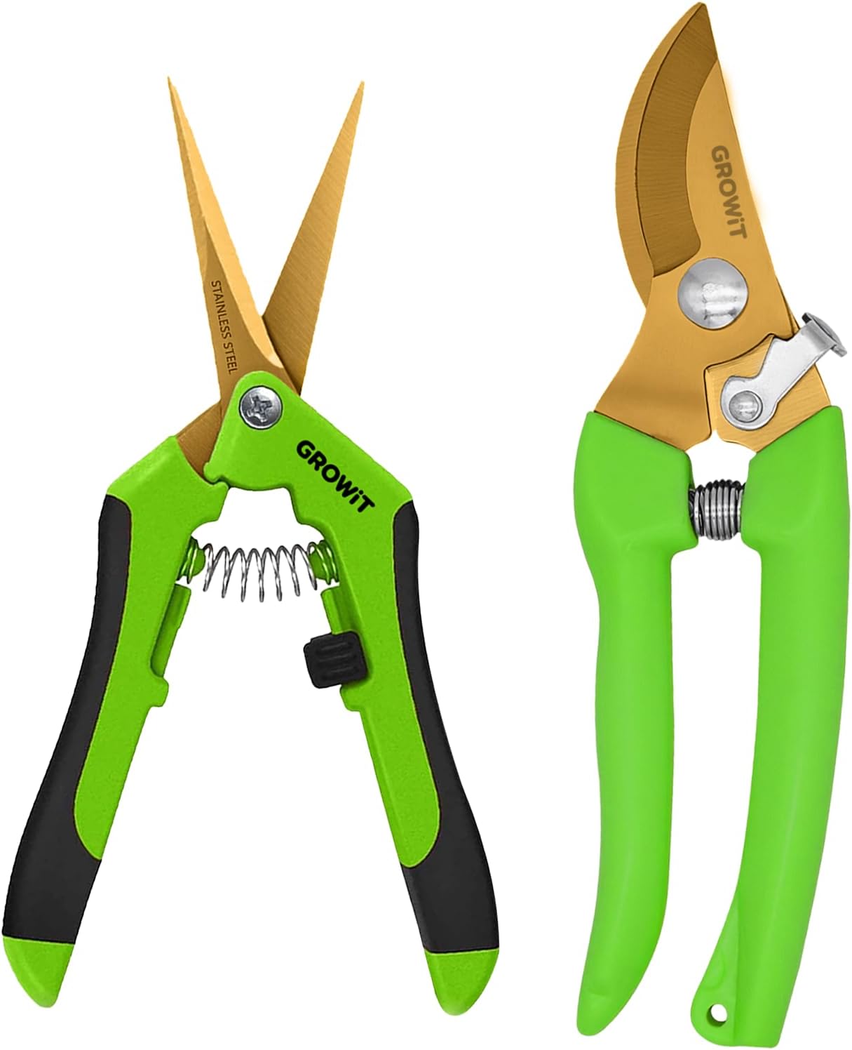 Pruning Shears & Gardening Scissors Set - 7" Titanium Coated Sharp Garden Clippe...