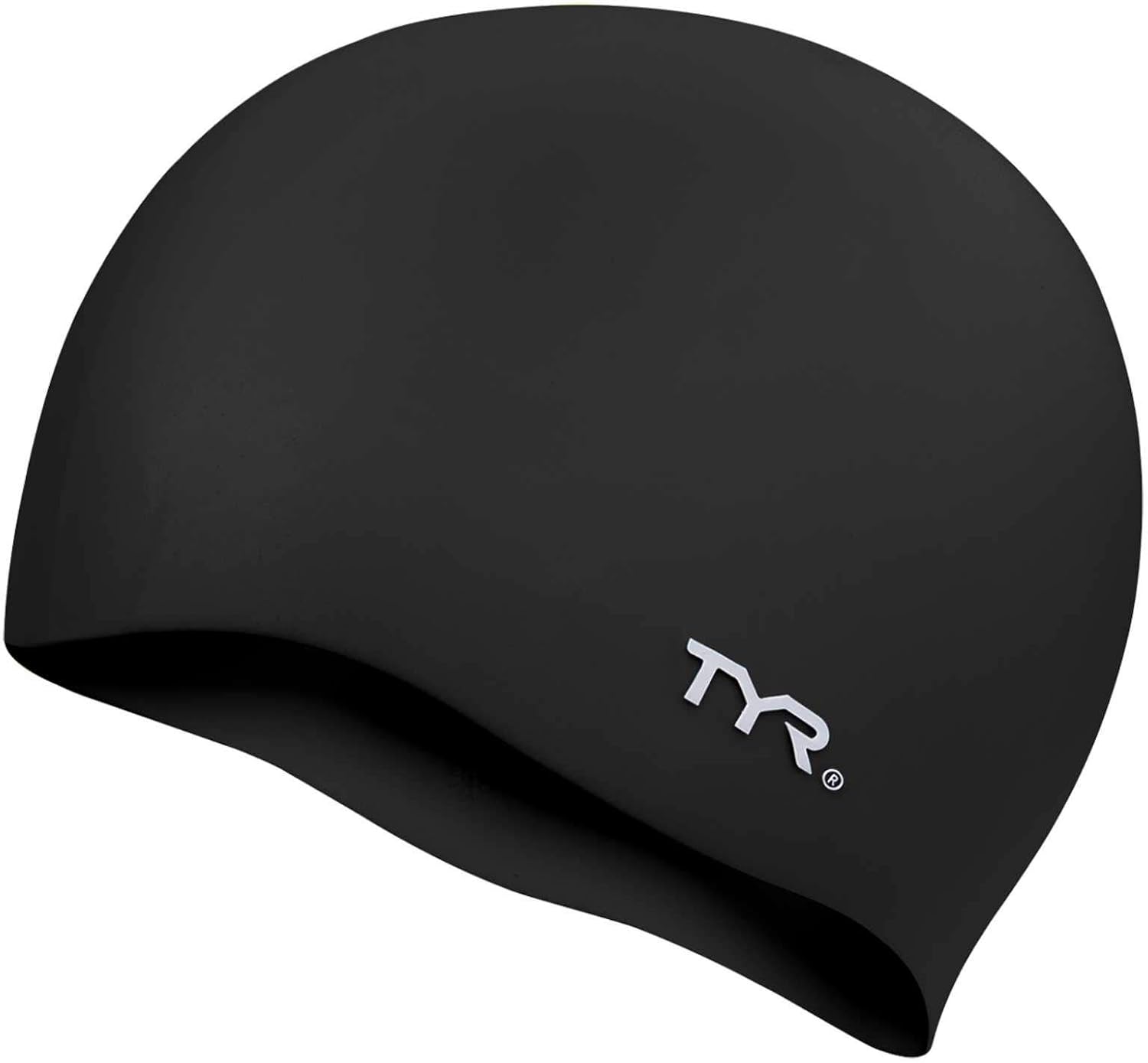 TYR Adult Wrinkle Free Silicone Swim Cap Black