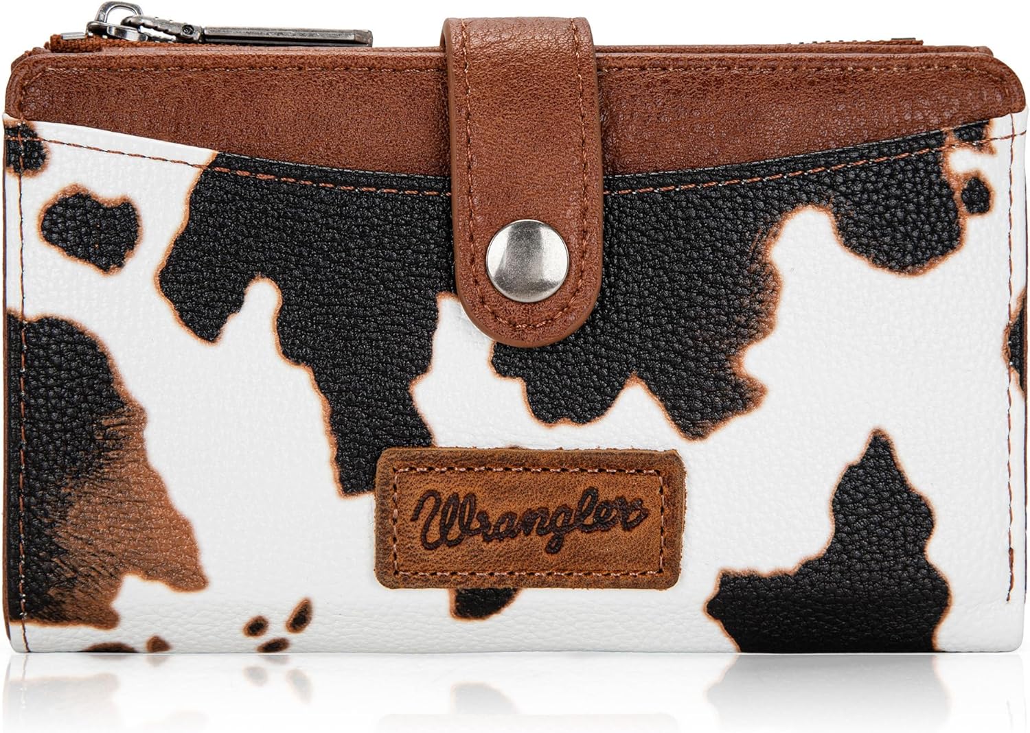 Wrangler Wallets for Women Slim Bifold Credit Card Holder B-brown