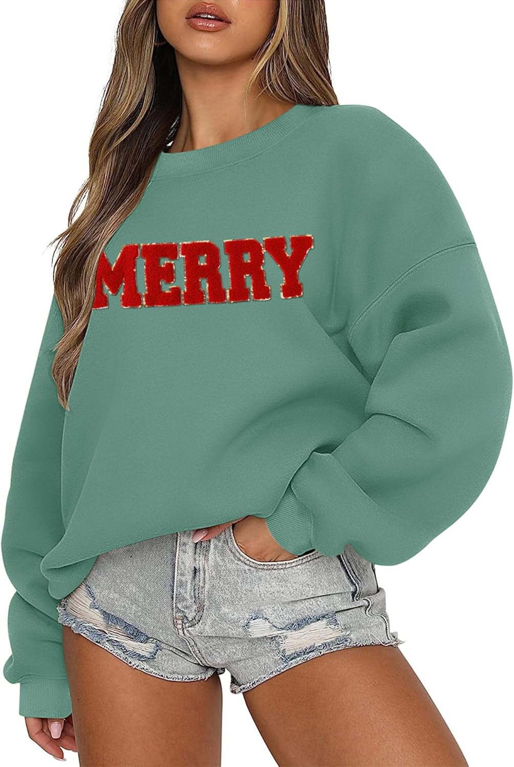 LOMON Crewneck Sweatshirt for Women Casual Oversized Pullover Hoodies Long Sleev...