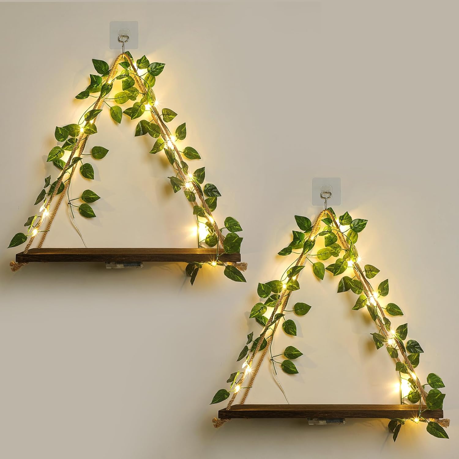 Floating Shelves,Plant Wall Decor,Wall Shelf,No Drill Shelves,Decorative Leaves...