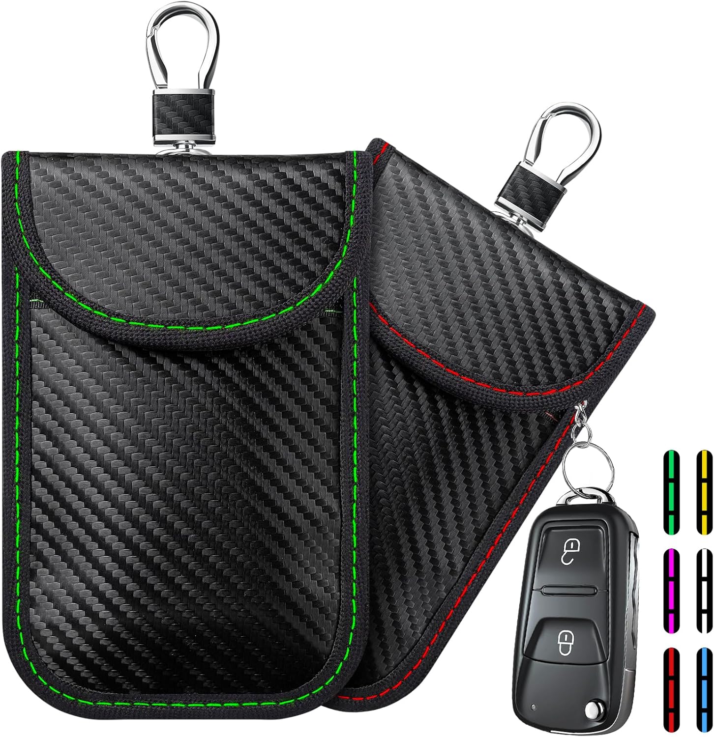 2024 Faraday Bag Key Protector, 2 PACK Signal Blocking RFID Key Fob Protector Po...