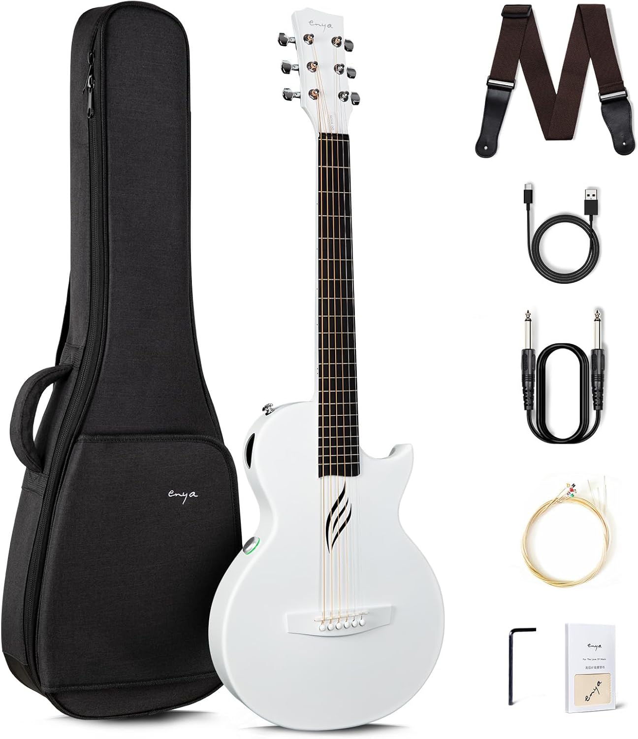 Enya NOVA Go SP1 Carbon Fiber Acoustic Electric Guitar with Smart AcousticPlus 3...