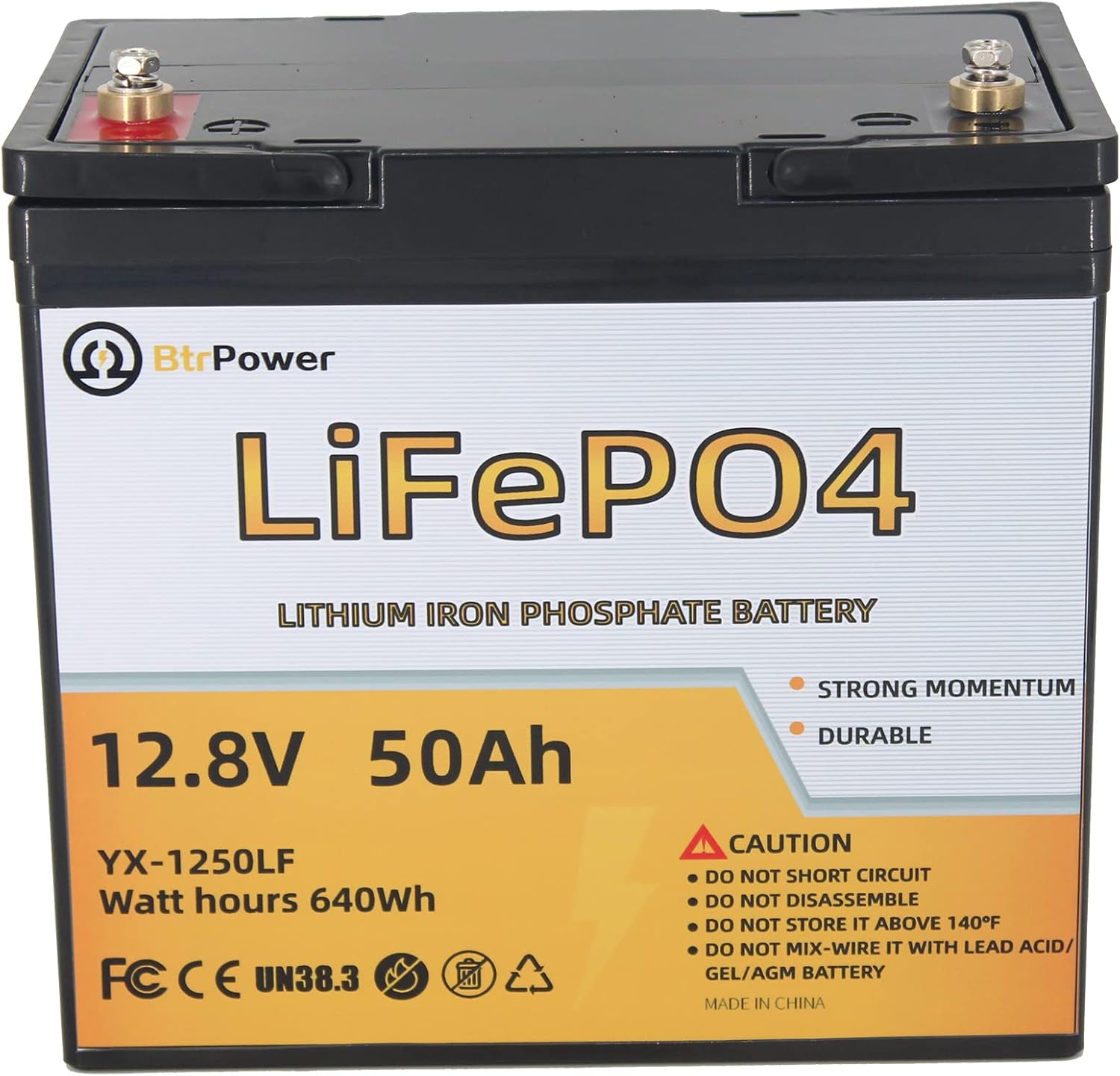 12V 50AH Lithium Battery,5000+ Deep Cycle LiFePO4 Battery with Built-in 50A BMS...