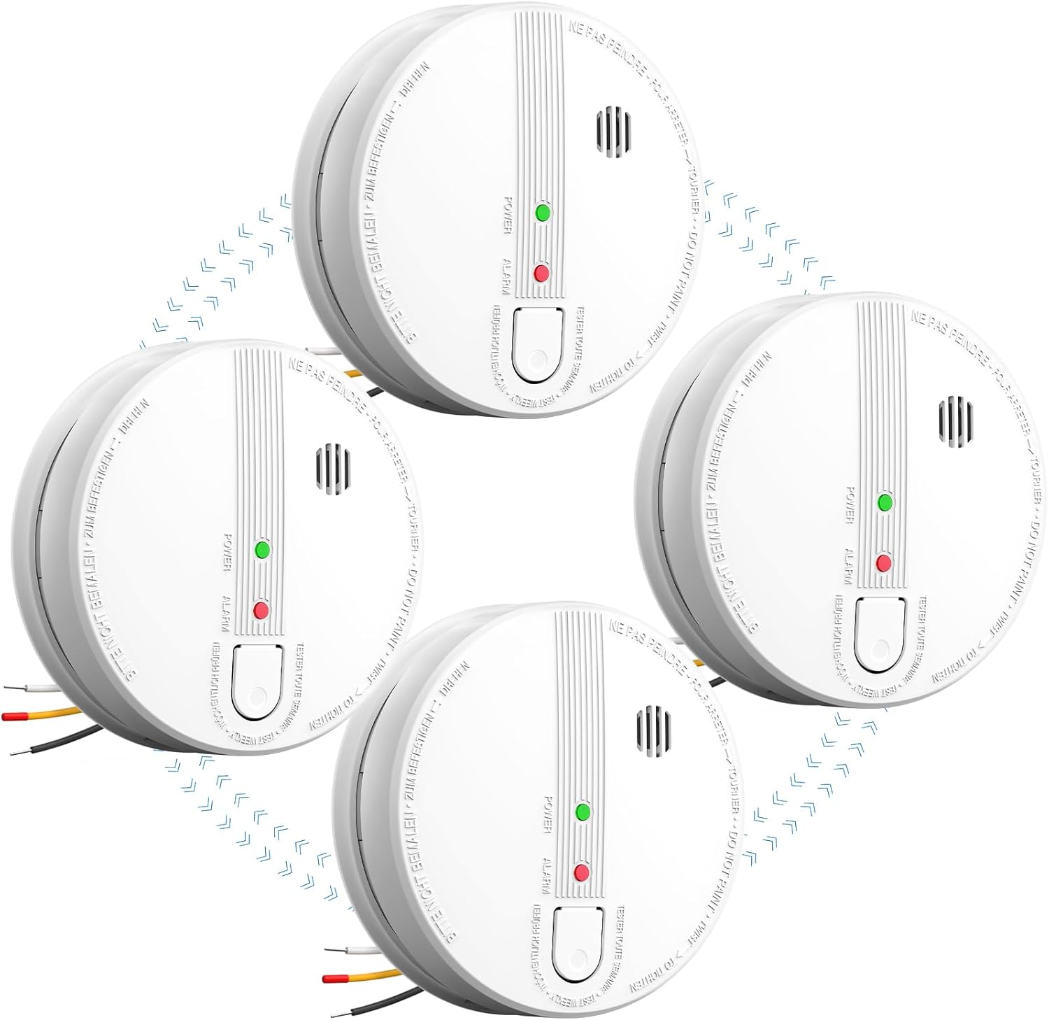 Smoke Detector, Hardwired Interconnected Smoke Detectors, Smoke Alarm with Repla...