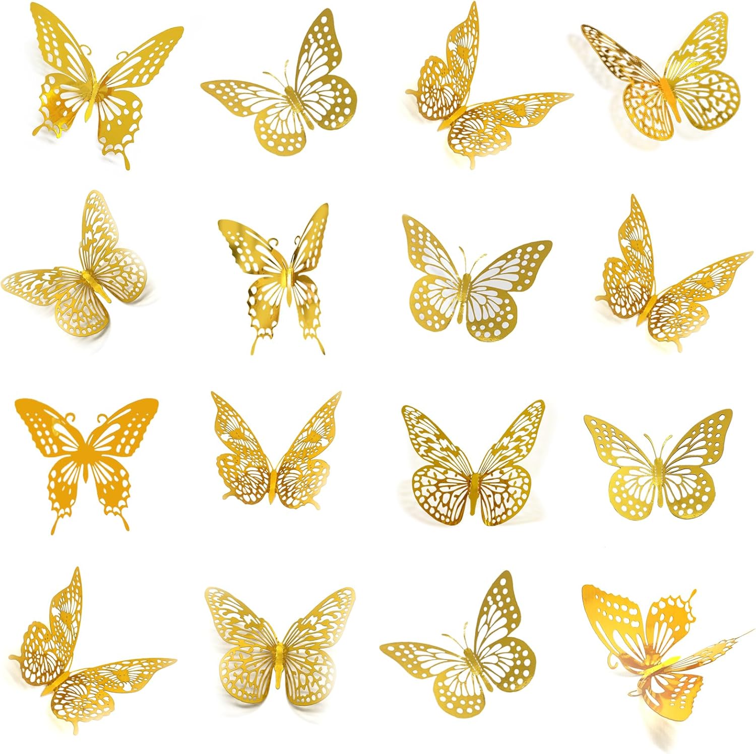 3D Butterfly Wall Decor 48 Pcs 4 Styles 3 Sizes, for Birthday Decorations Party...