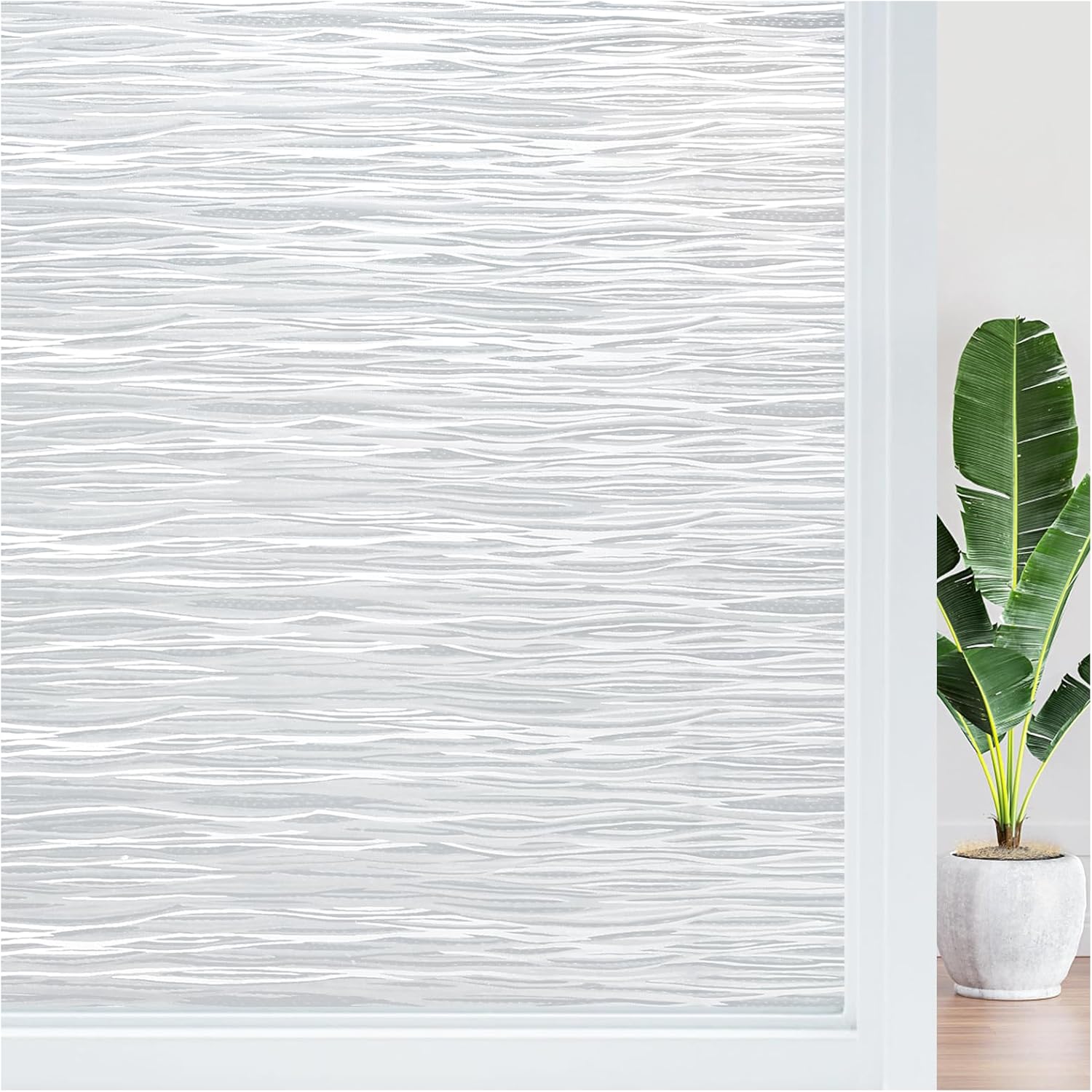 Haton Window Privacy Film, Frosted Glass Privacy Window Clings, Sun Blocking Fro...