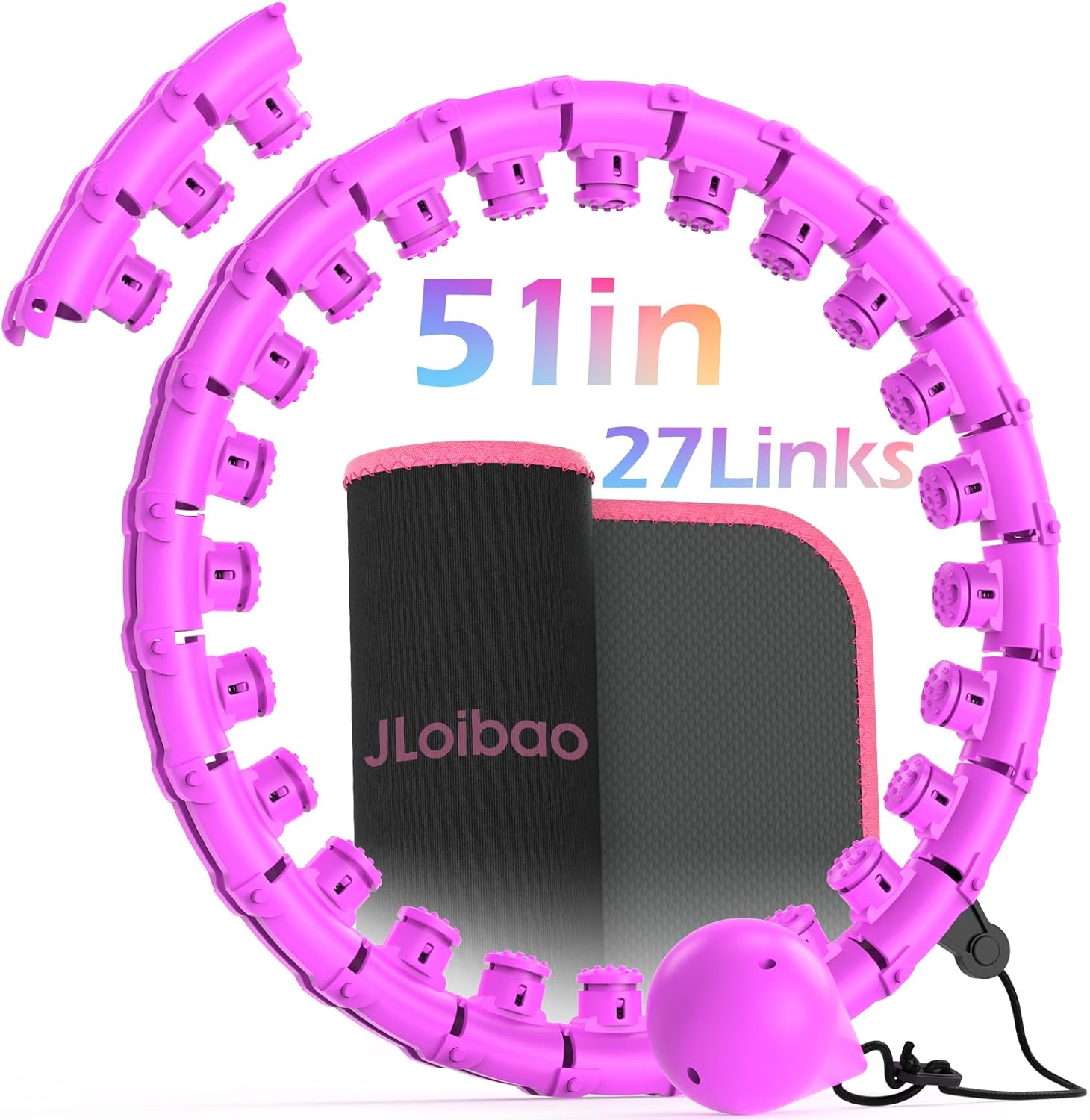 Weighted Hula Circle for Adults Weight Loss, Infinity Fitness Hoop Plus Size 51...