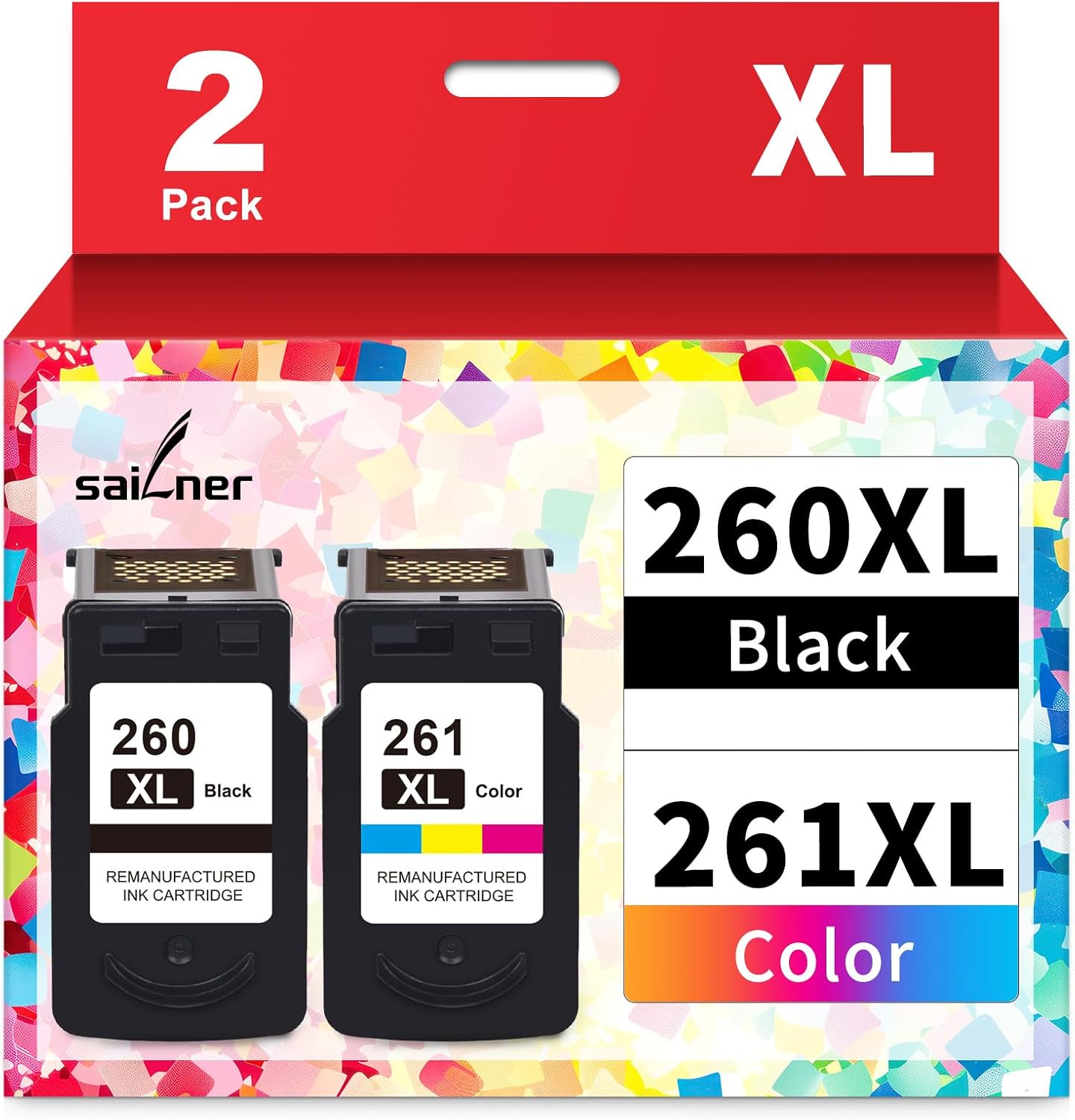 260XL 261XL Ink Cartridges Replacement for Canon 260 and 261 Ink Cartridges PG-2...