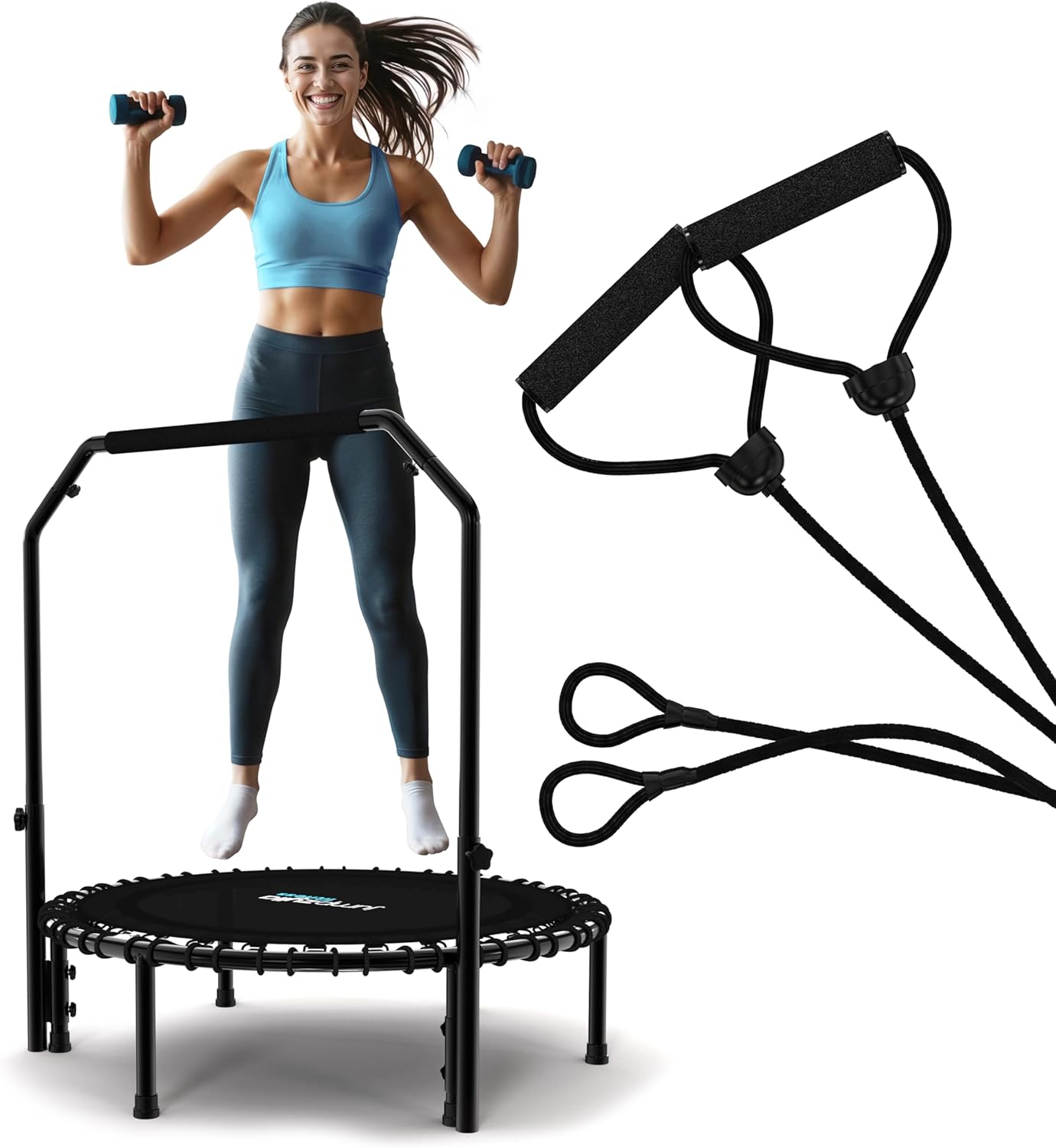 Jumpzylla Fitness Trampoline 40" or 48" | Foldable Mini Rebounder Trampoline for...