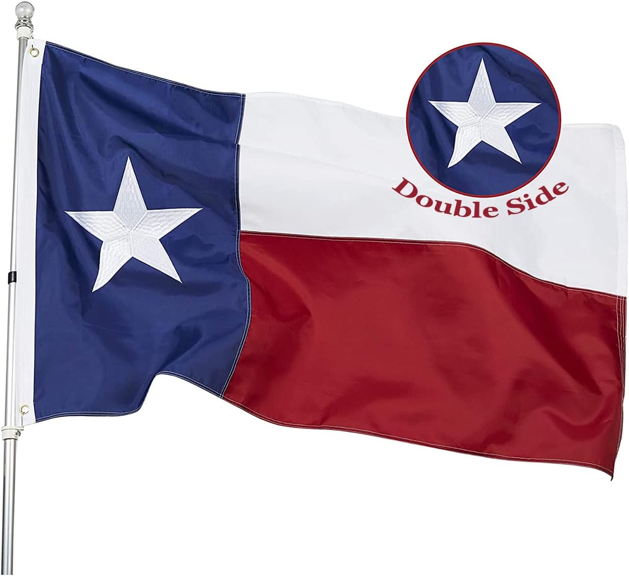 Homissor Texas Flag TX State Flags Embroidered Stars Double Side 3x5 Heavy Duty...