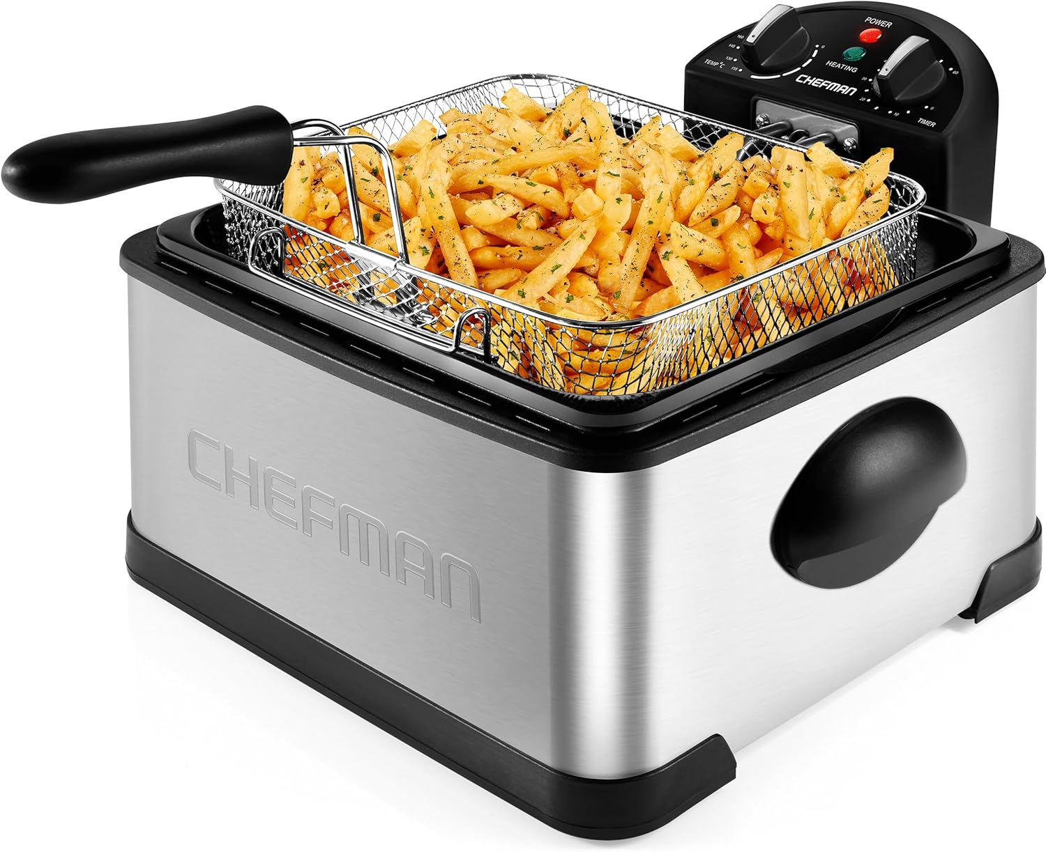 Chefman 4.5 Liter Deep Fryer w/Basket Strainer, XL Jumbo Size, Adjustable Temper...