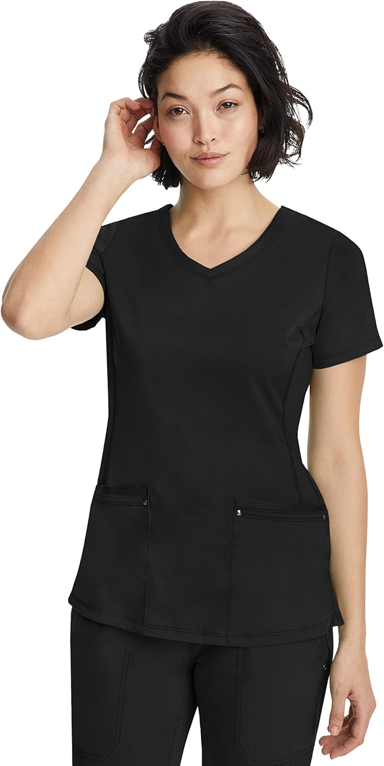 Healing Hands Women's Scrub Top V-Neck with 2 Pockets, 2-Way Stretch, and Yoga K...