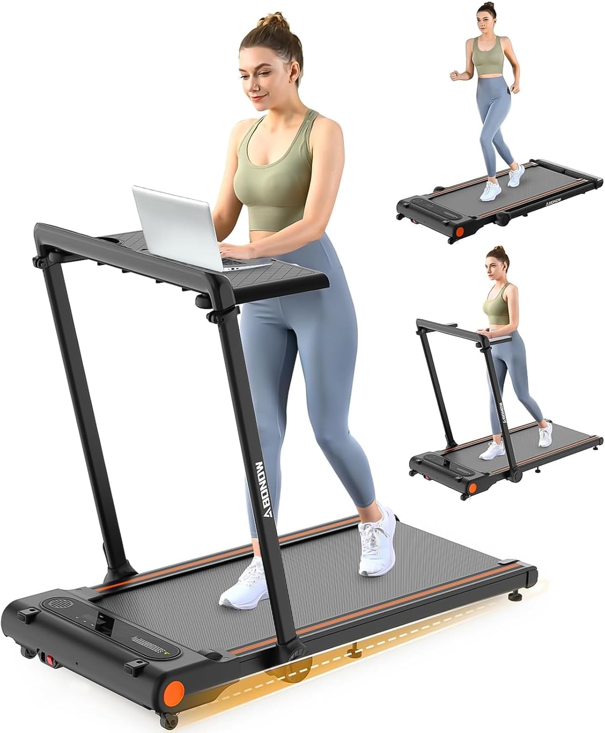 Walking Pad, Under Desk Treadmill with Incline for Home Office 2.5HP Portable Wa...