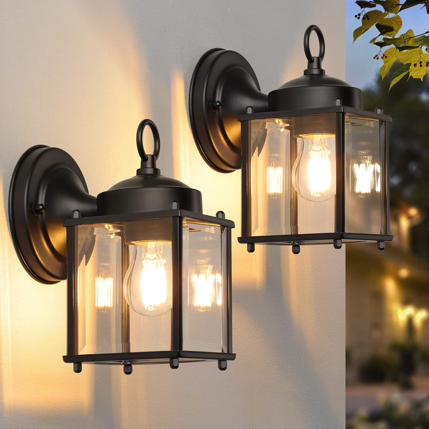 Outdoor Wall Lantern, Exterior Waterproof Wall Sco...
