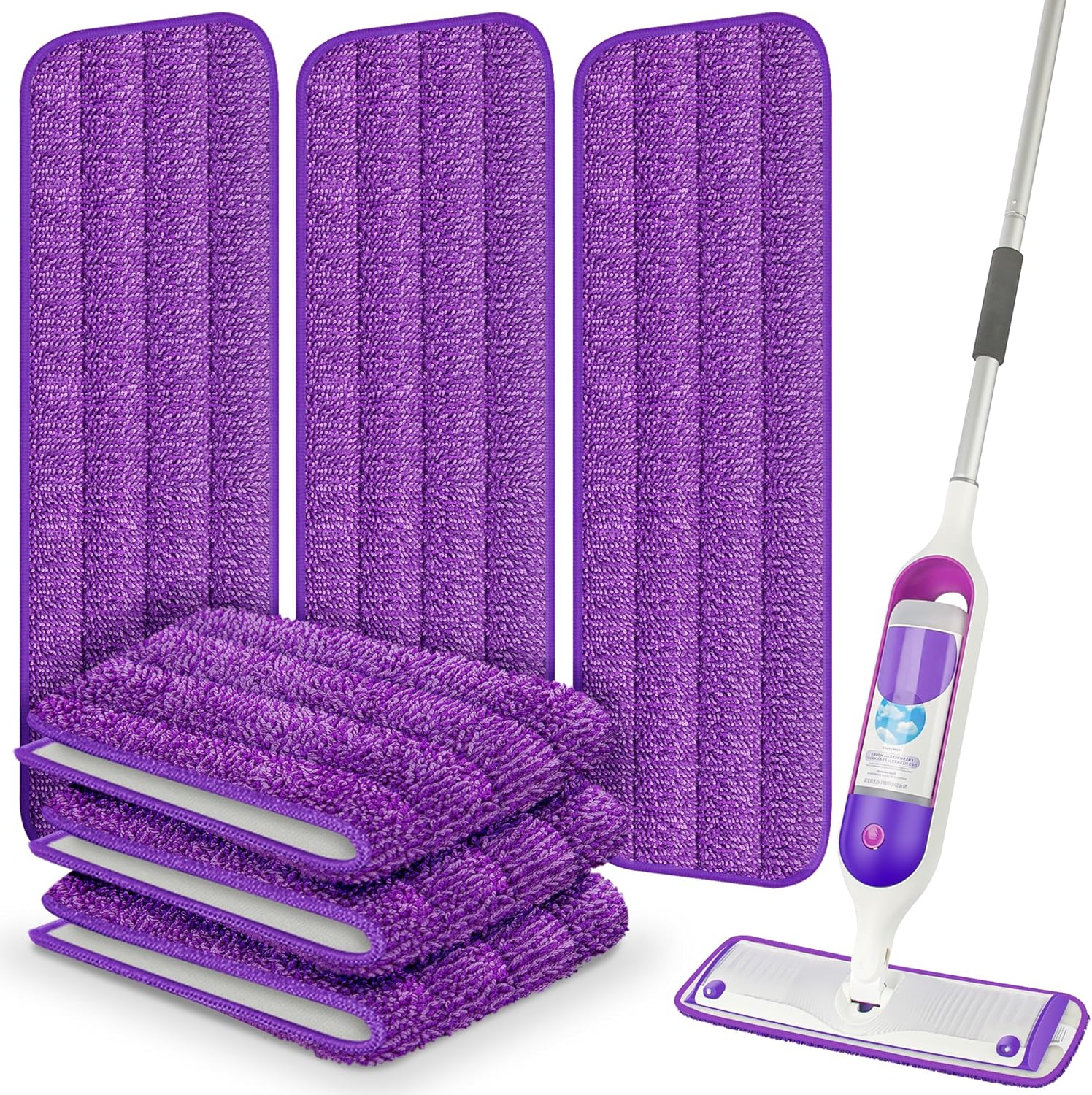 6 Pack Reusable Mop Pads Compatible with Swiffer PowerMop, Wood Floor Pads Mop R...