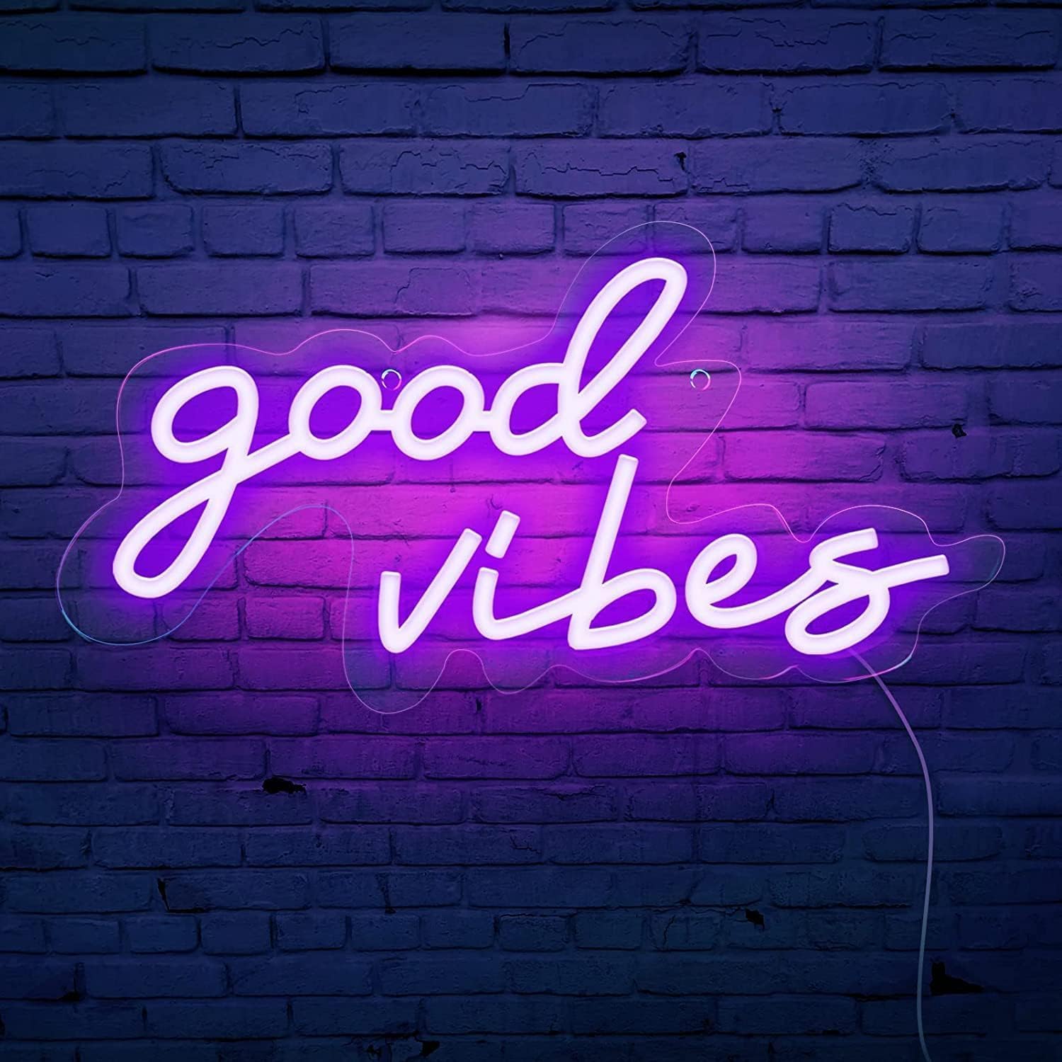 MEDE Good Vibes Neon Sign,Neon Light Powered by USB with Switch, Pink Led Neon L...