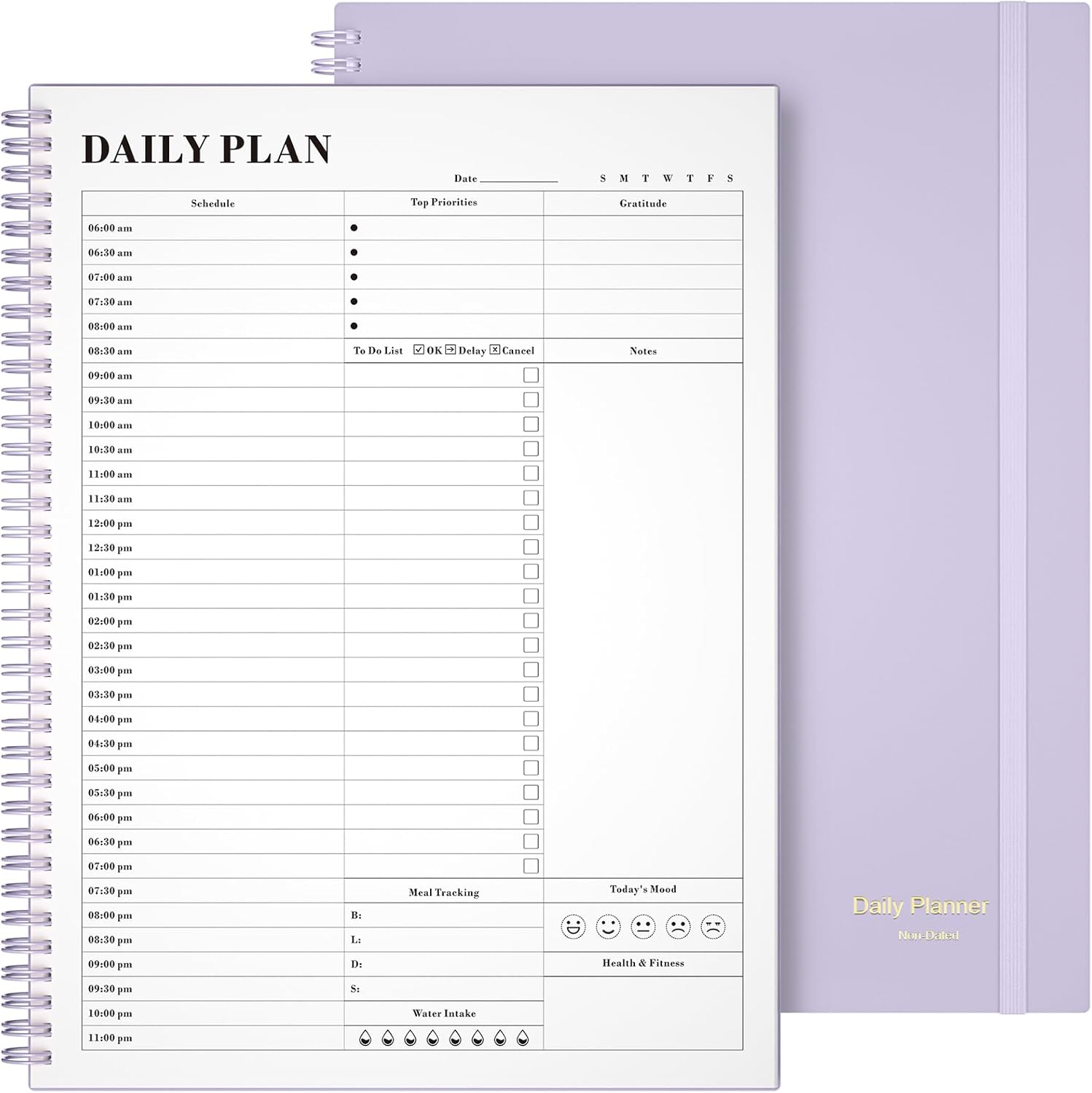 Planner Undated, Asten Daily Planner Agenda with To Do List, Hourly Planner for...