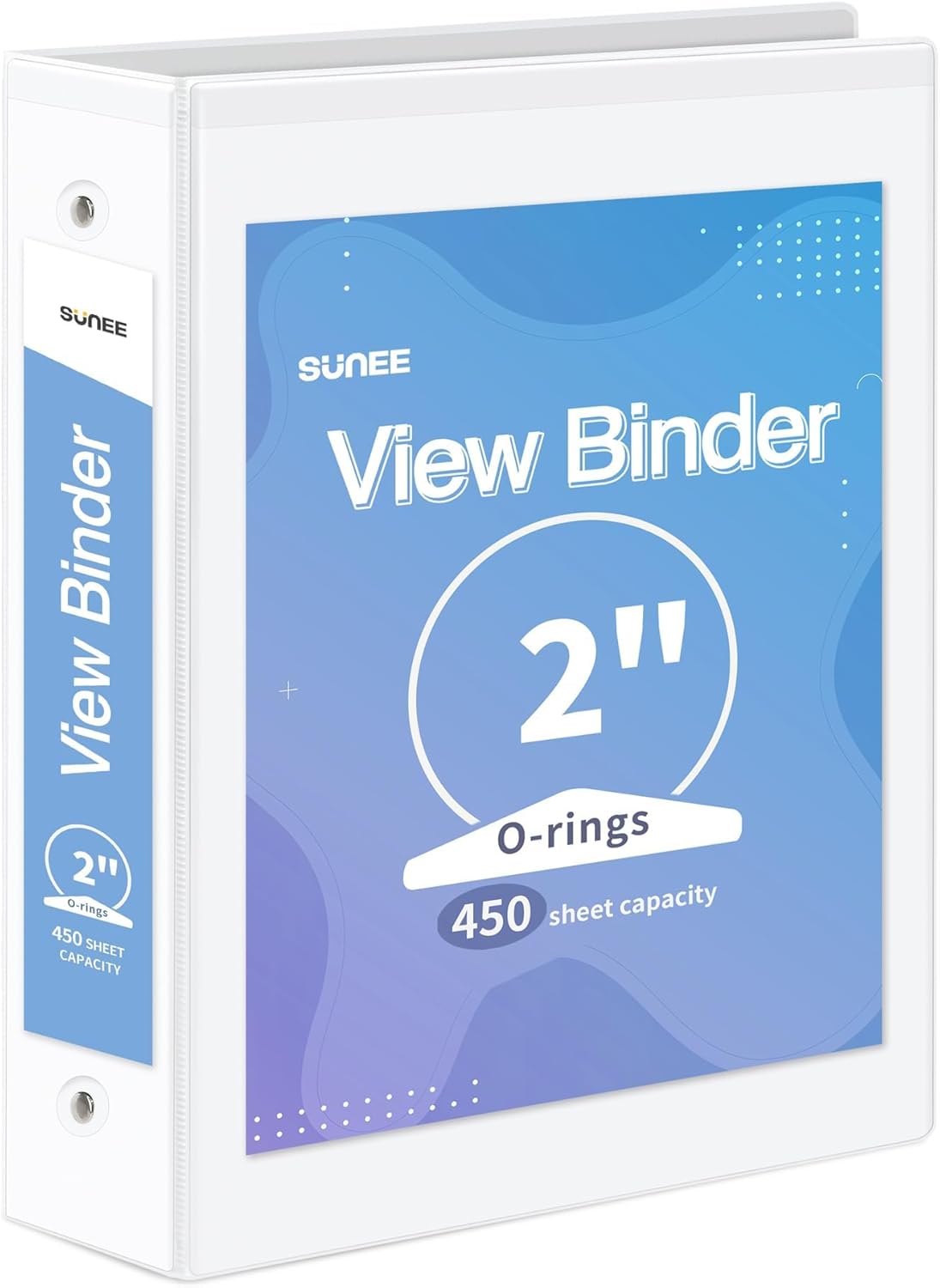 SUNEE 3 Ring Binder 2 Inch 1 Pack, Clear View Binder Three Ring PVC-Free (Fit 8....