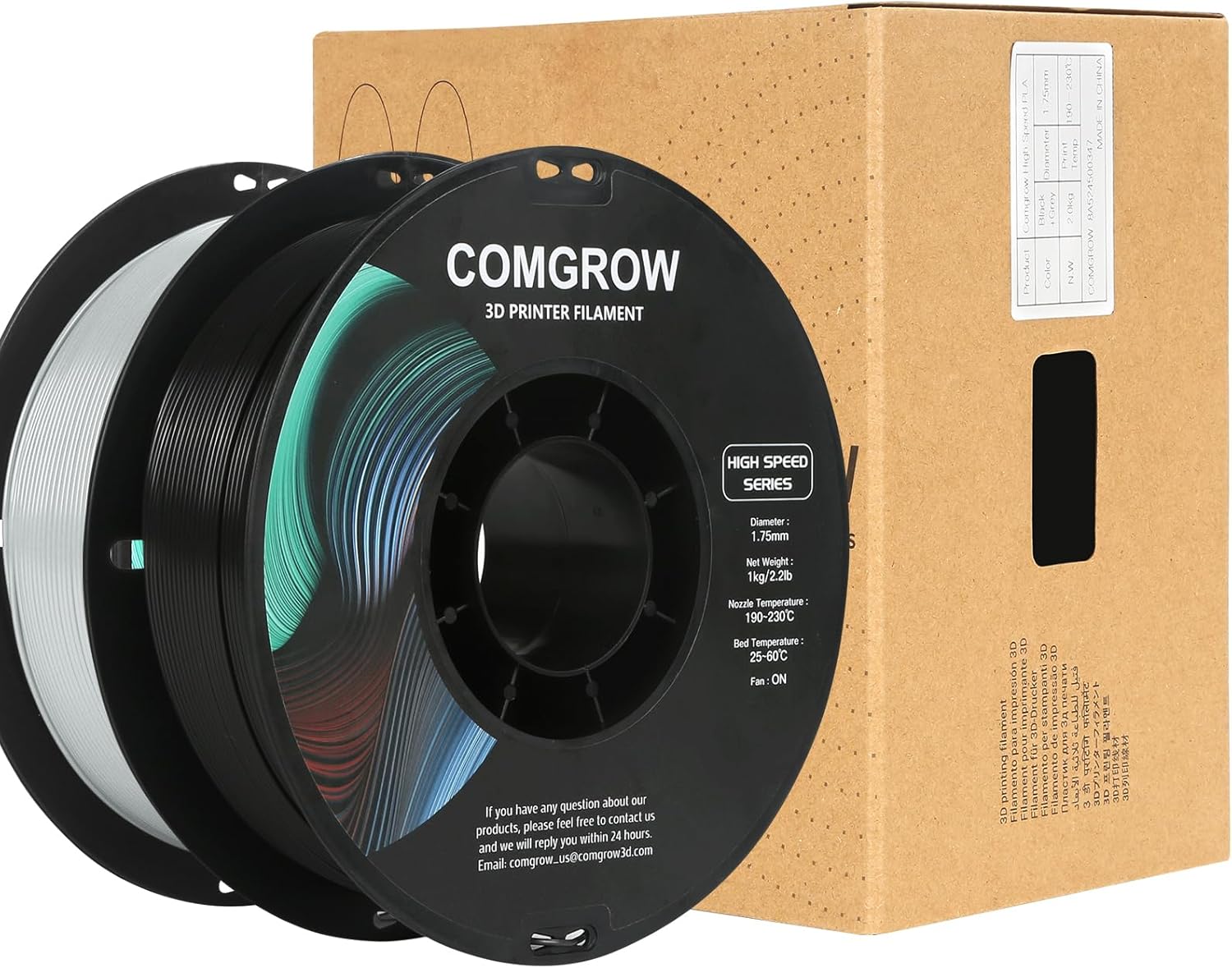 Comgrow Rapid PLA Filament 1.75mm, 30-600mm/s High Speed Printing, 3D Printer Fi...