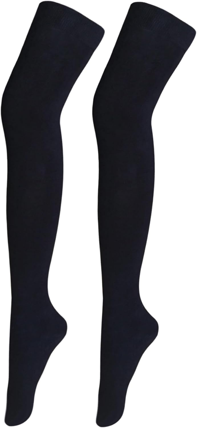 Bestjybt Women Thigh High Socks Cotton Warm Over the Knee Socks Long Knee High B...
