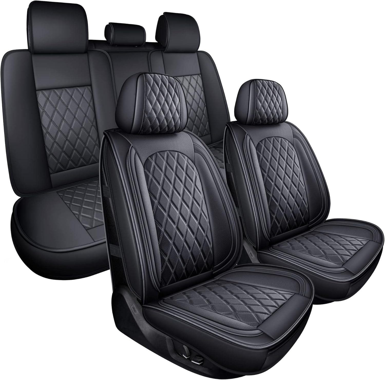 MIROZO Seat Covers Full Set,Car Seat Covers Breathable Car Seat Protector Waterp...
