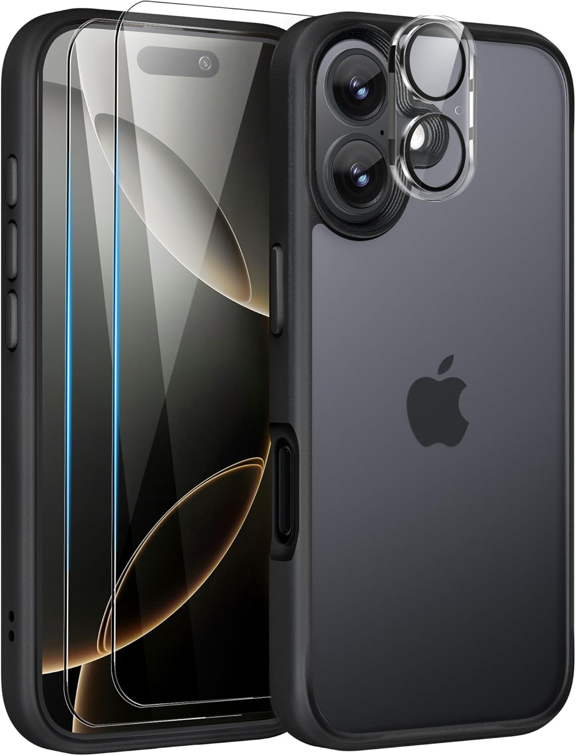 Mootobo for iPhone 16 Plus Case with 2*Screen Protector + 1*Lens Protector, [6.7...