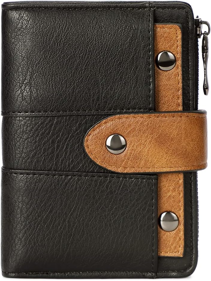 CLUCI Small Wallet for Women Leather Bifold Multi Mini Card Holder Organizer Des...
