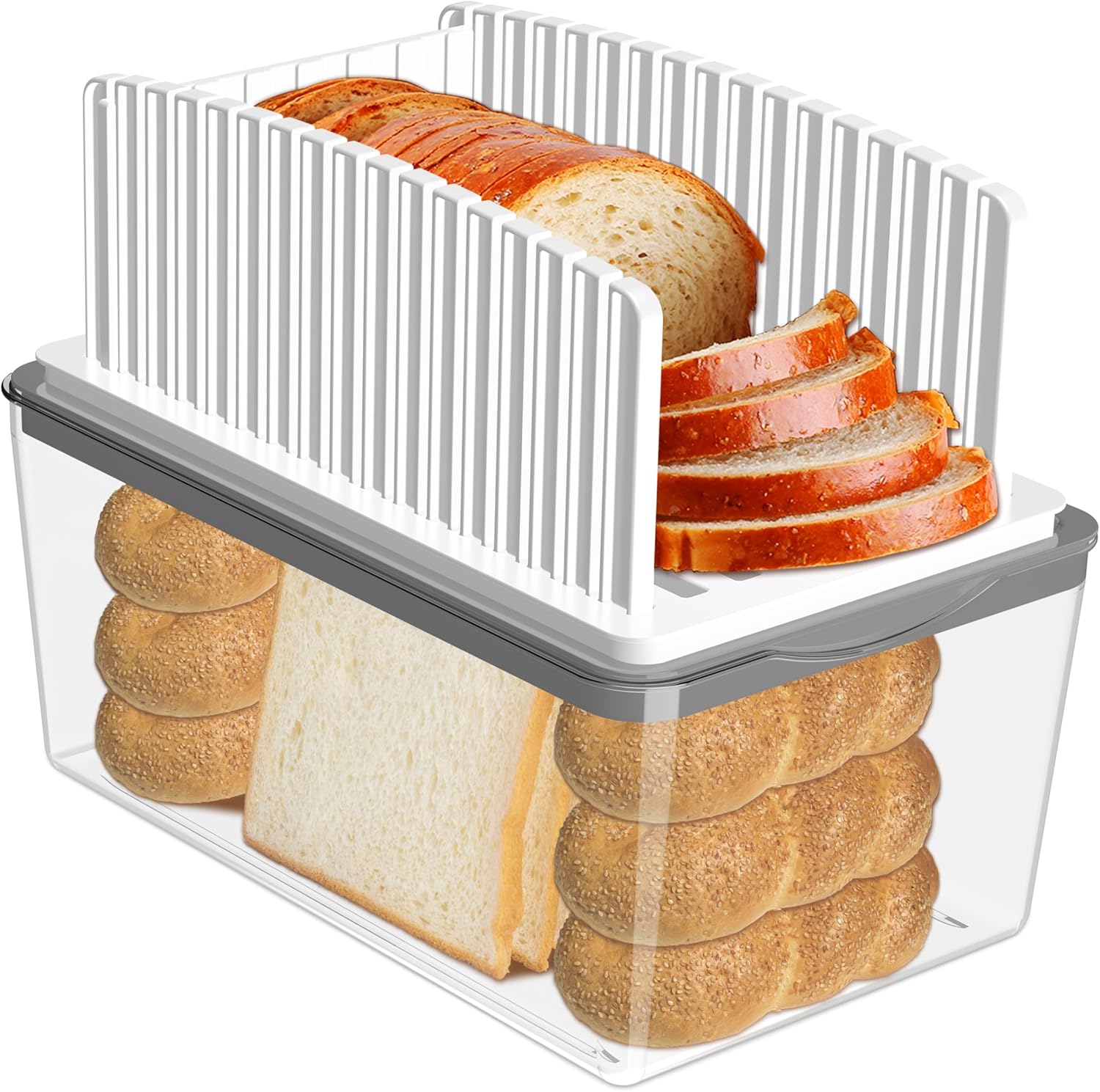 Upgrade Bread Slicer for Homemade Bread with Bread Box, Bread Slicing Guide Adju...