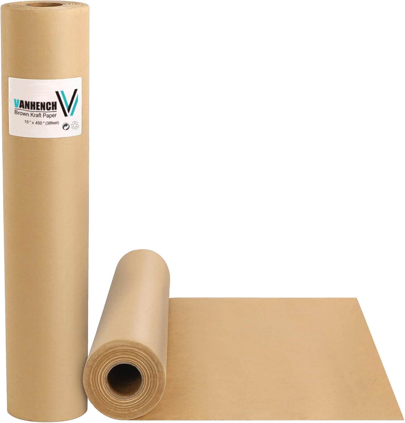 Brown Packing Paper 15"×450"(38'), Brown Paper Roll, Art Craft Paper, Kraft Pape...