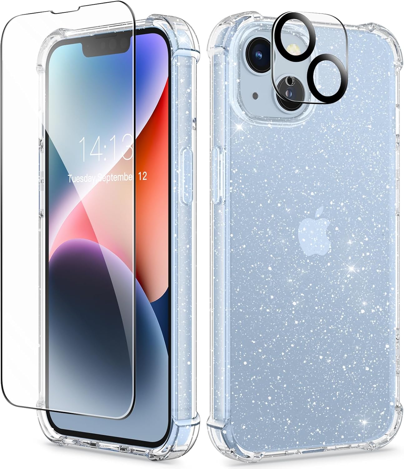 GVIEWIN for iPhone 14 Case with Screen Protector + Camera Lens Protector, [Non-Y...