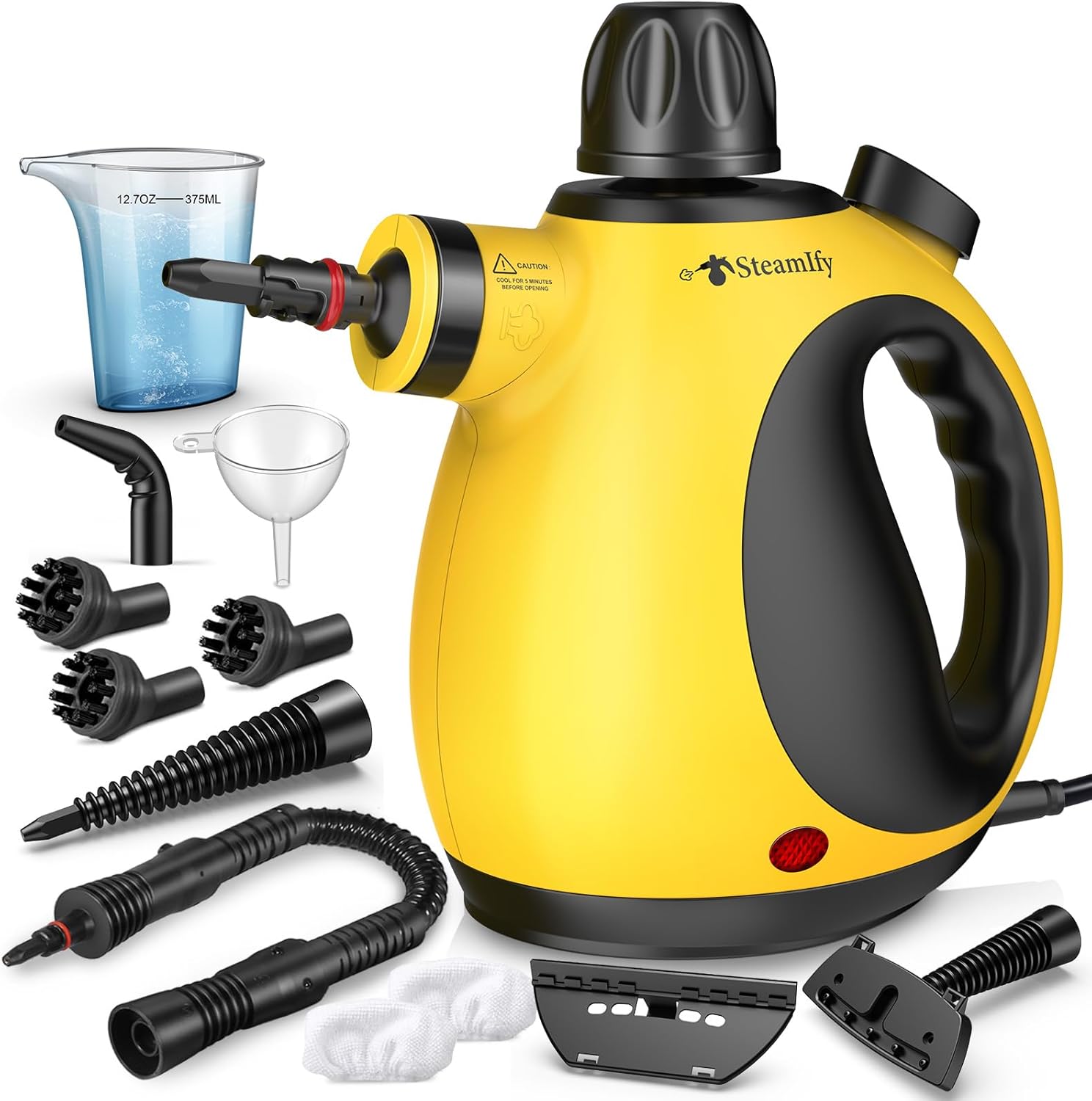 Pressurized Handheld Steam Cleaner for Home, Multi-Surface Steamer with 12 Acces...