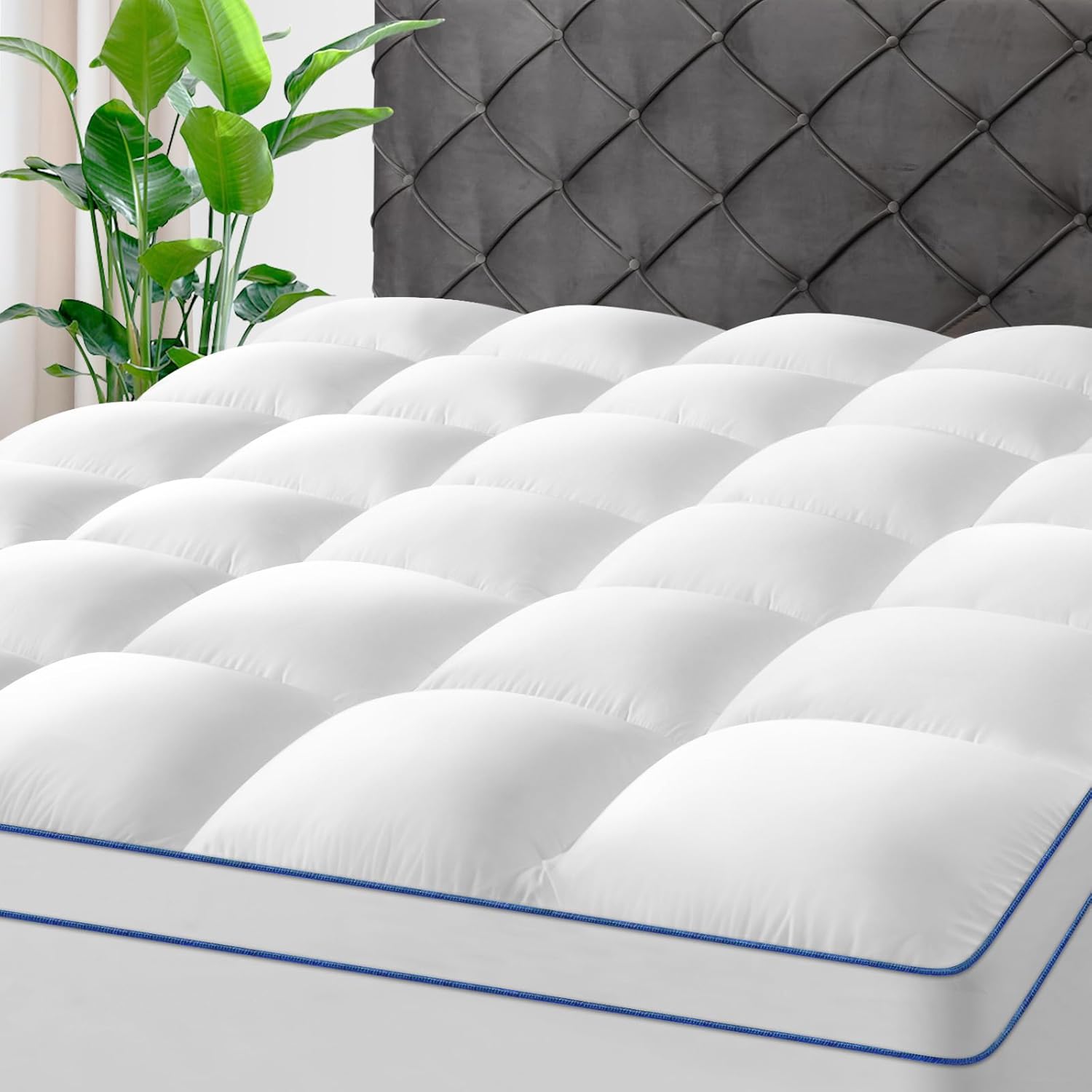 KAYFIA Queen Mattress Topper,Extra Thick Mattress Pad Cover for Deep Sleep,3D+7D...