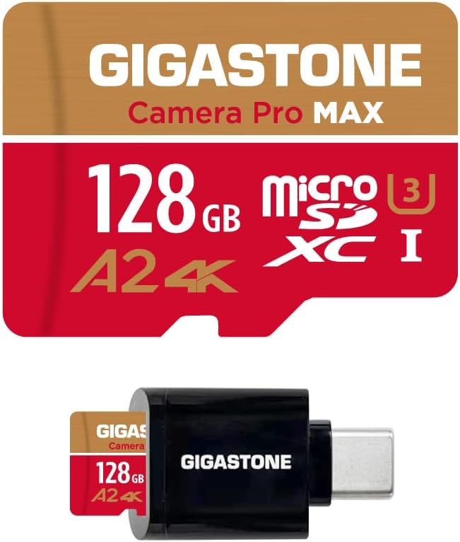 [5-Yrs Free Data Recovery] GIGASTONE 128GB Micro SD Card with USB 3.2 Type C Car...