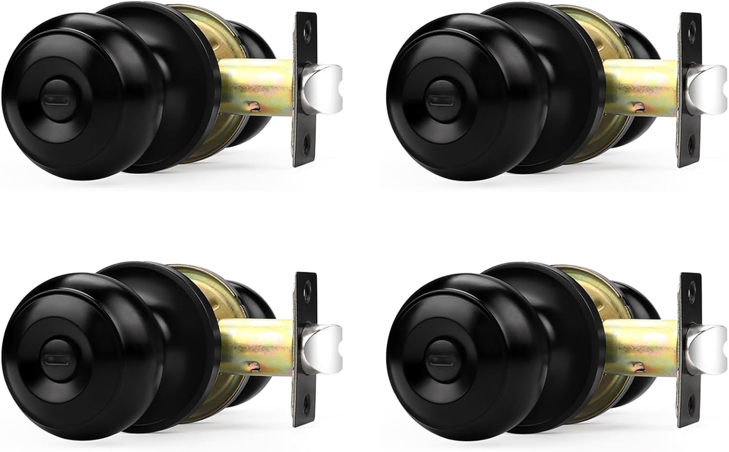 Probrico Matte Black Door Knobs, Door Handles with Lock and Knob, Keyless Interi...